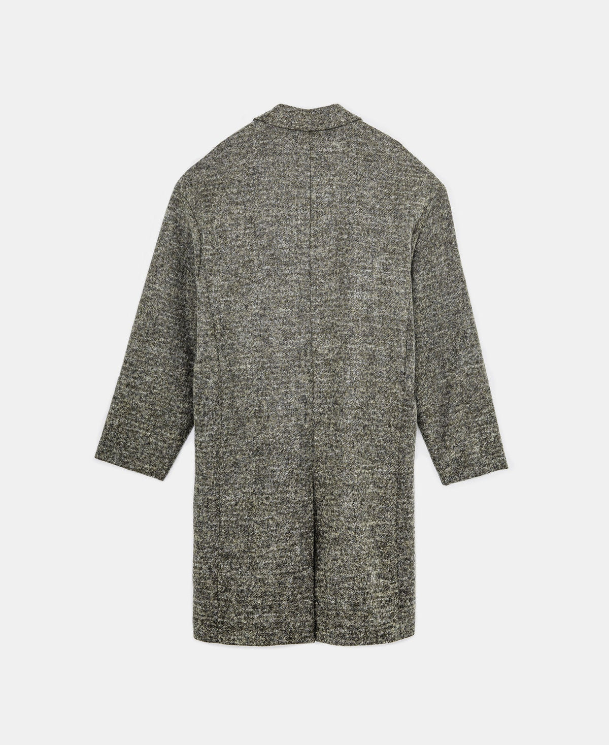 Grey Three Button Wool Tailored Coat