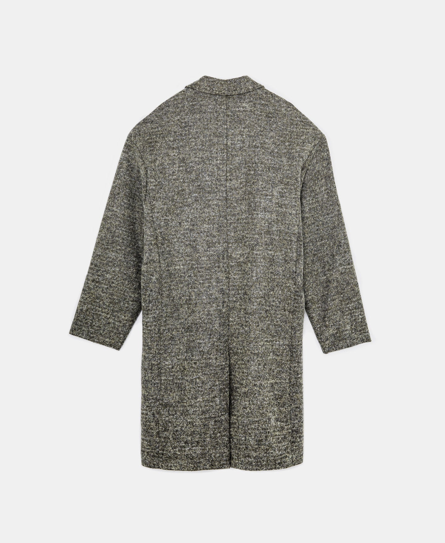 Grey Three Button Wool Tailored Coat