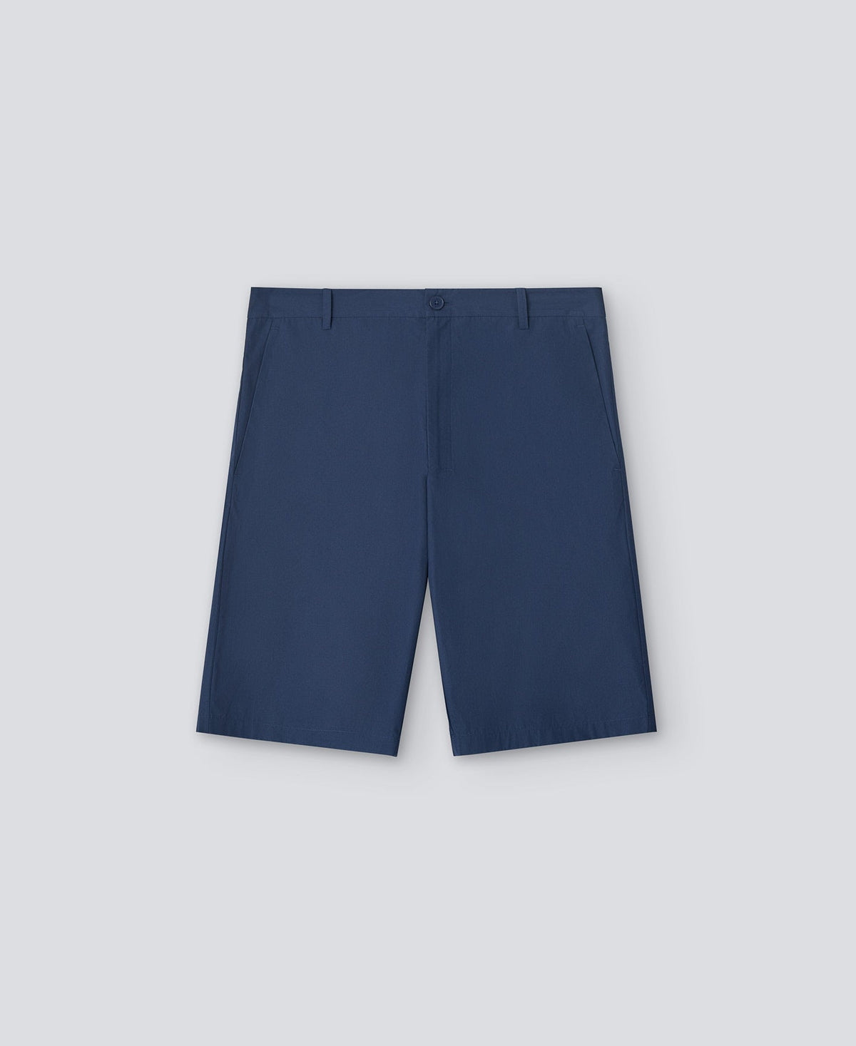 Navy Blue Cotton Poplin Bermuda Shorts