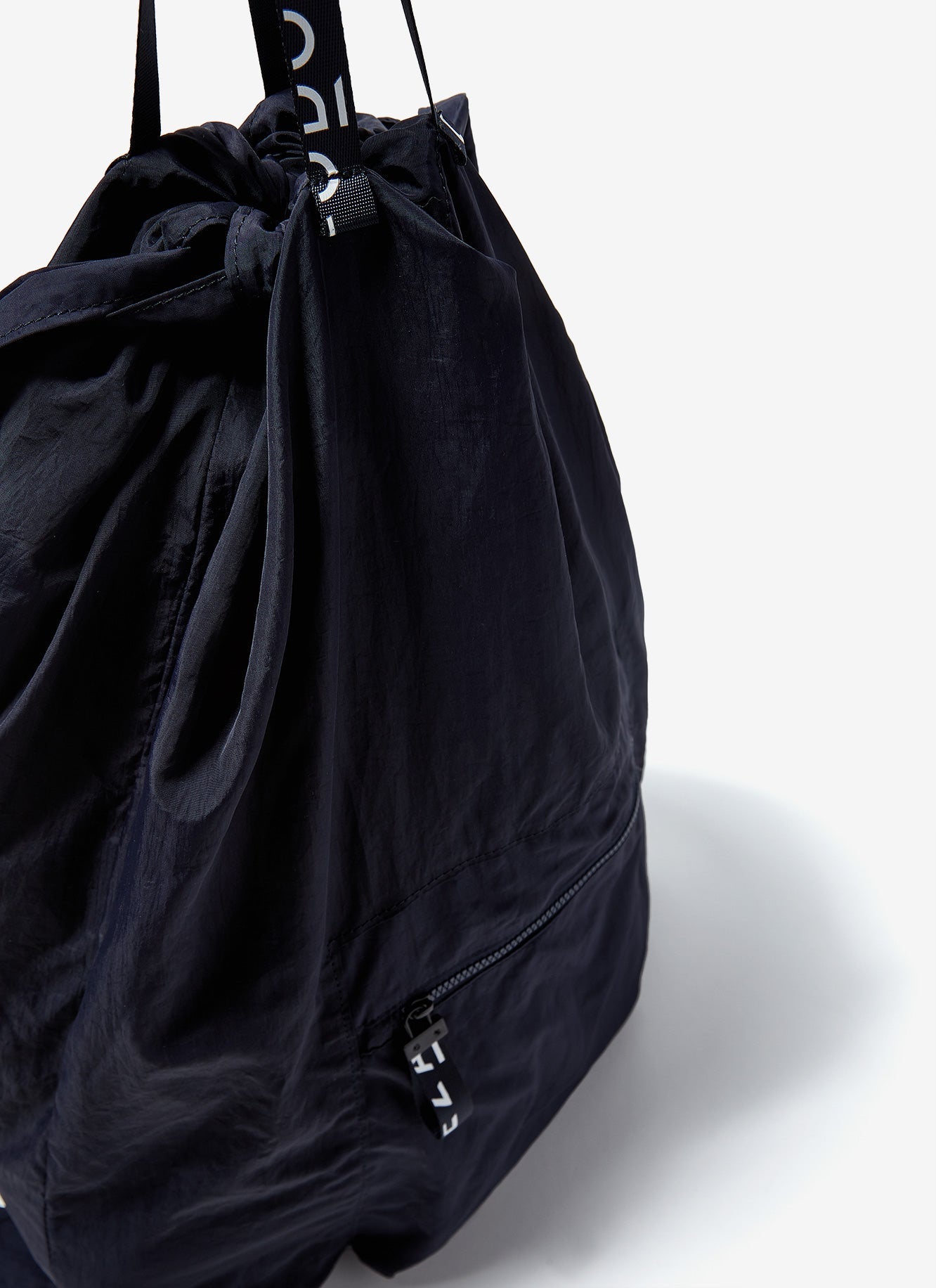 Navy Blue Nylon Backpack With Logoed Handles