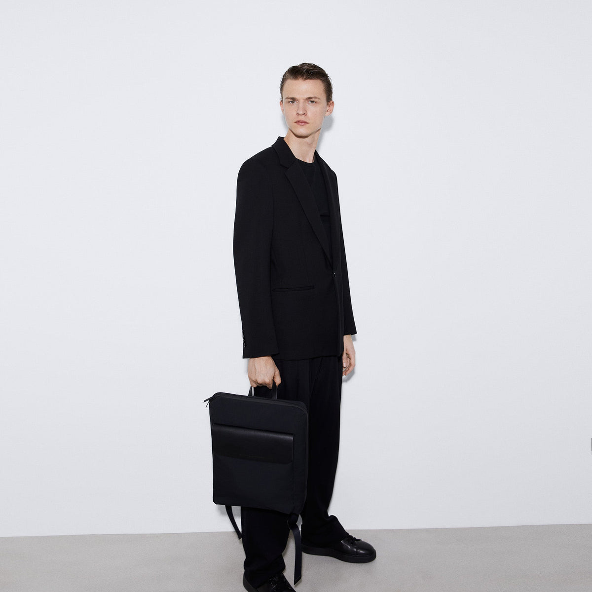 Black Recycled Polyester Backpack
