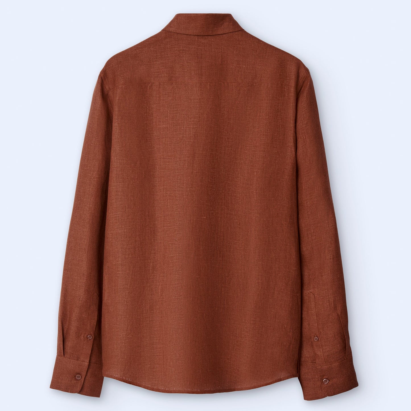 Terracotta Linen Lapel Collar Shirt