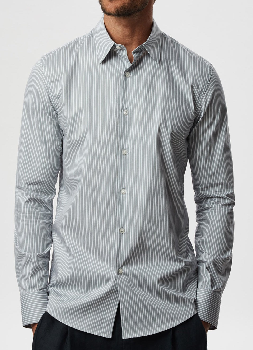 Coastal Stripe Shirt (Grey)