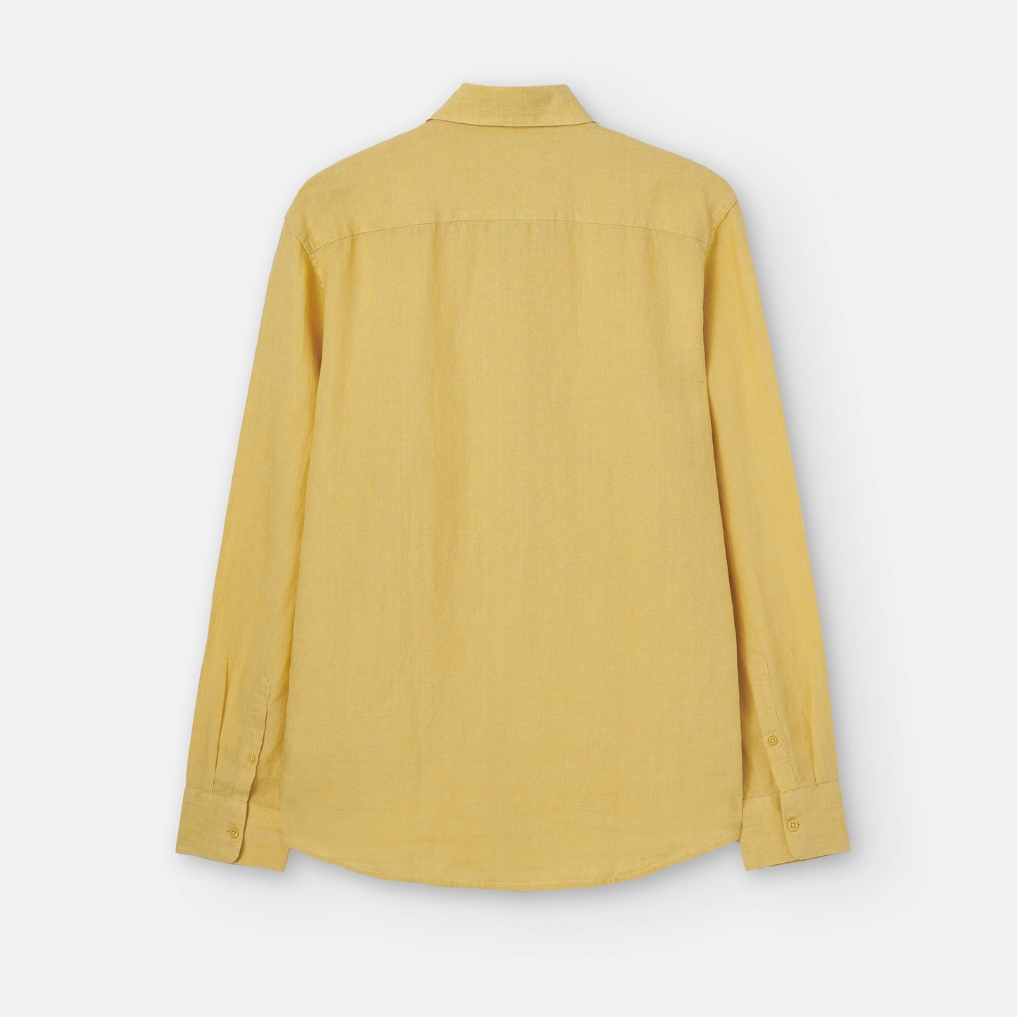 Yellow Natural Linen Lapel Collar Shirt
