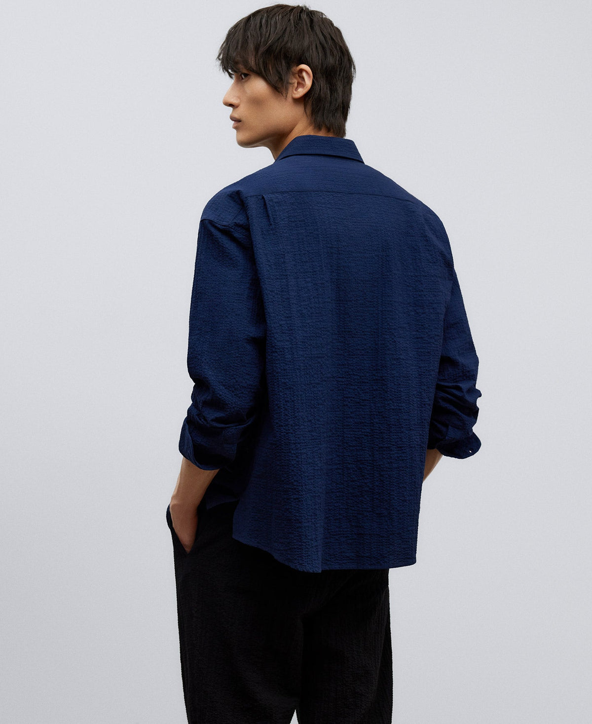 Navy Blue Cotton Shirt