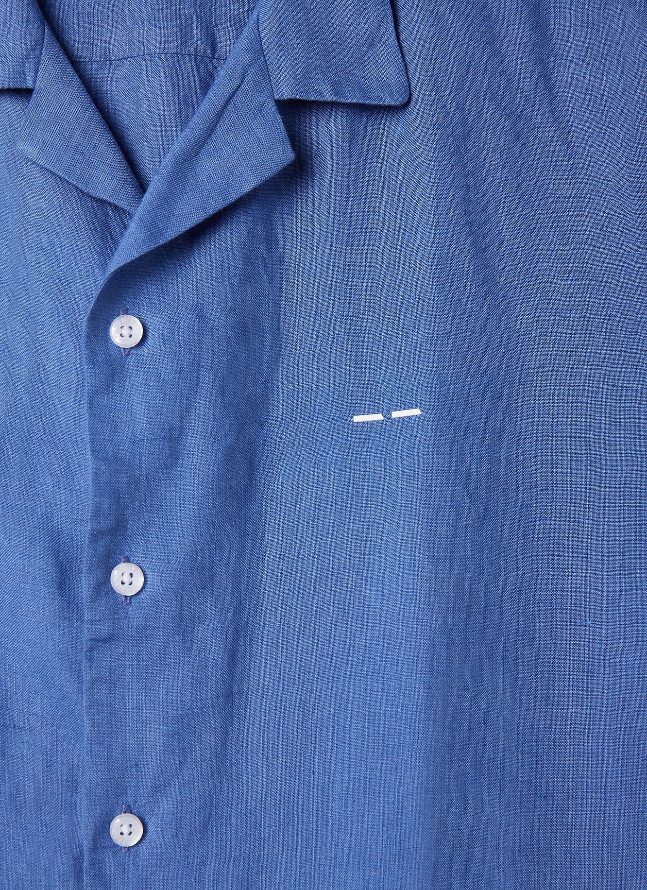 Matisse Blue Short Sleeve Linen Bowling Shirt