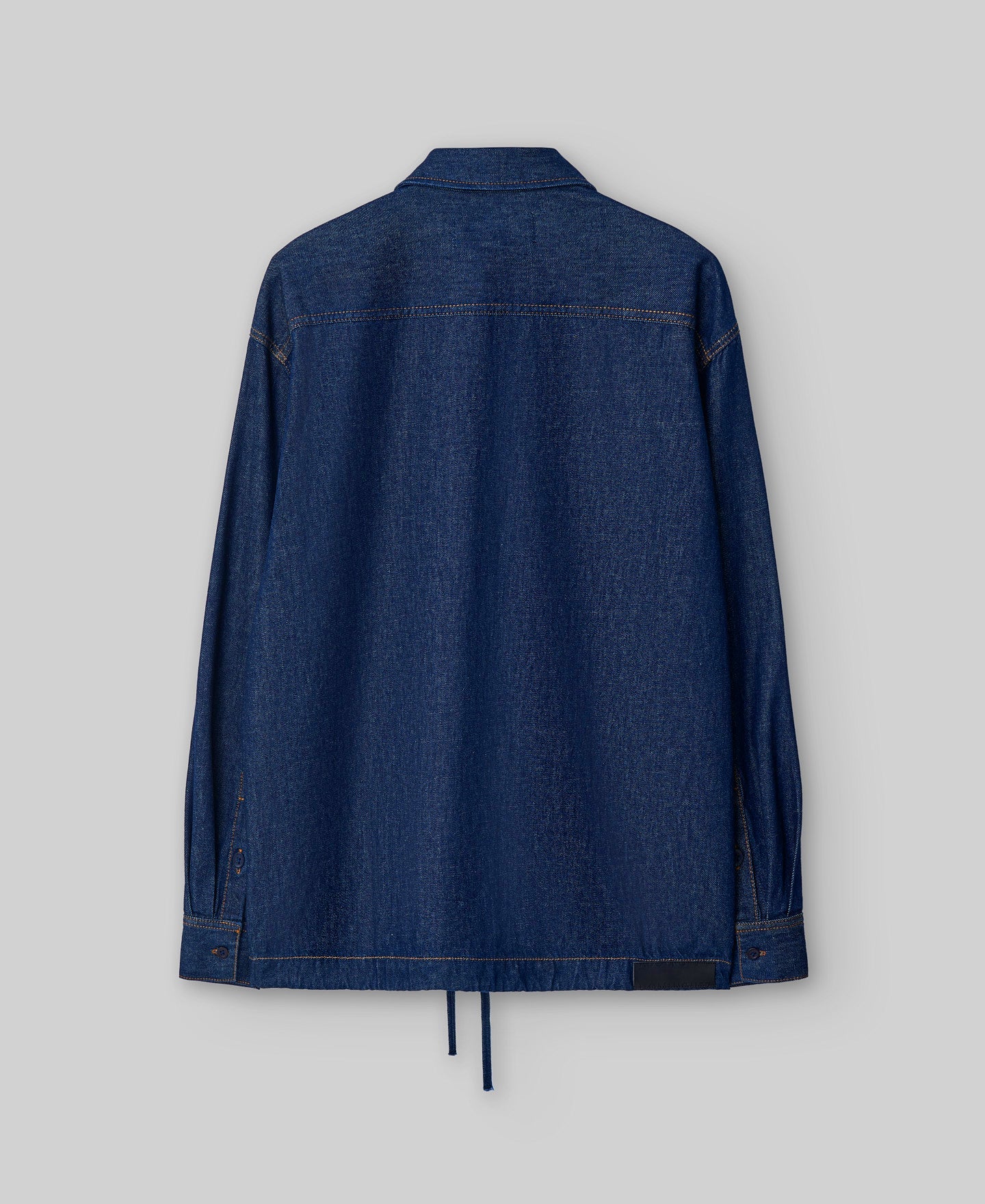 Navy blue denim overshirt man in navy blue