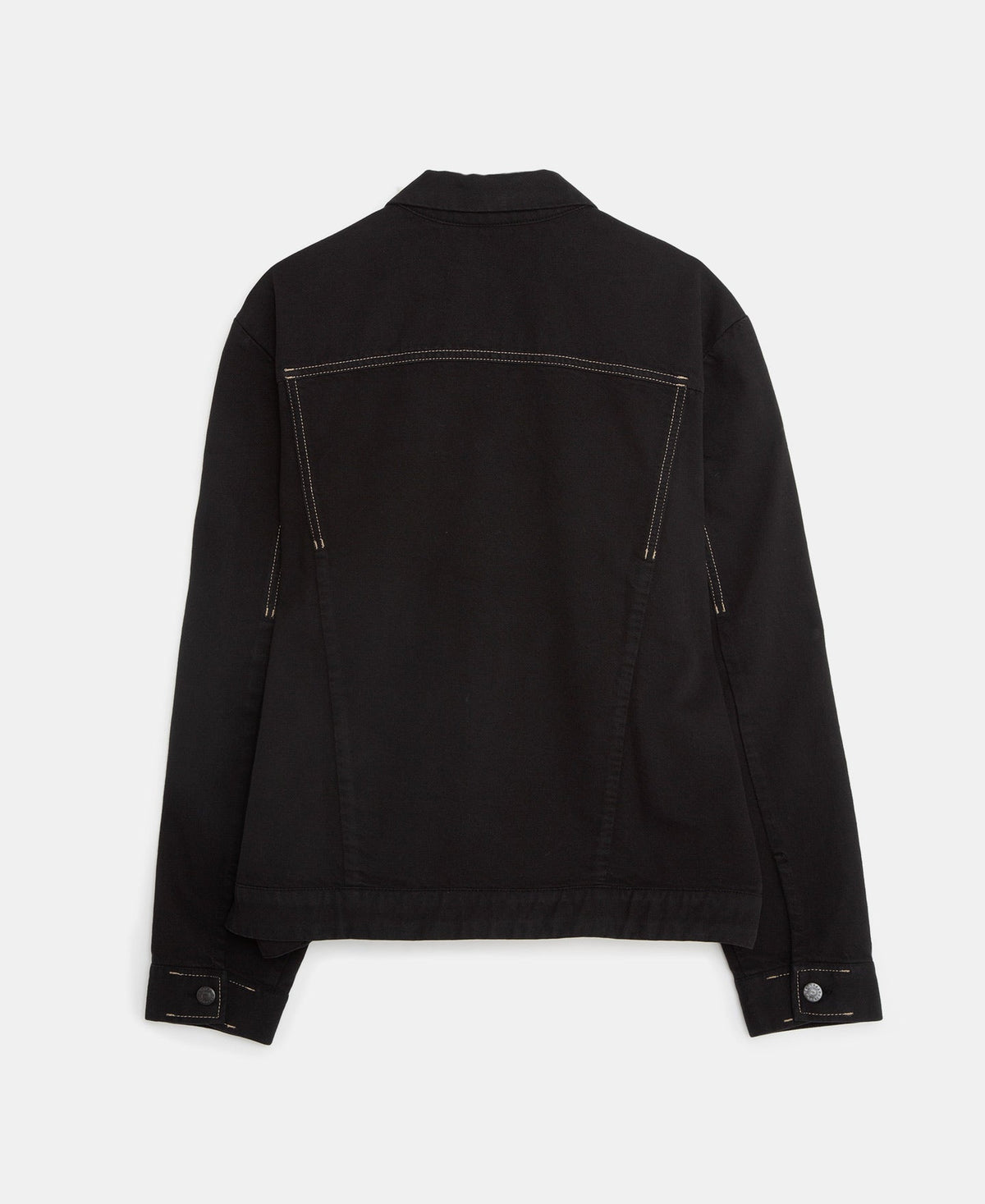 Black Denim Overshirt With Slit Pockets