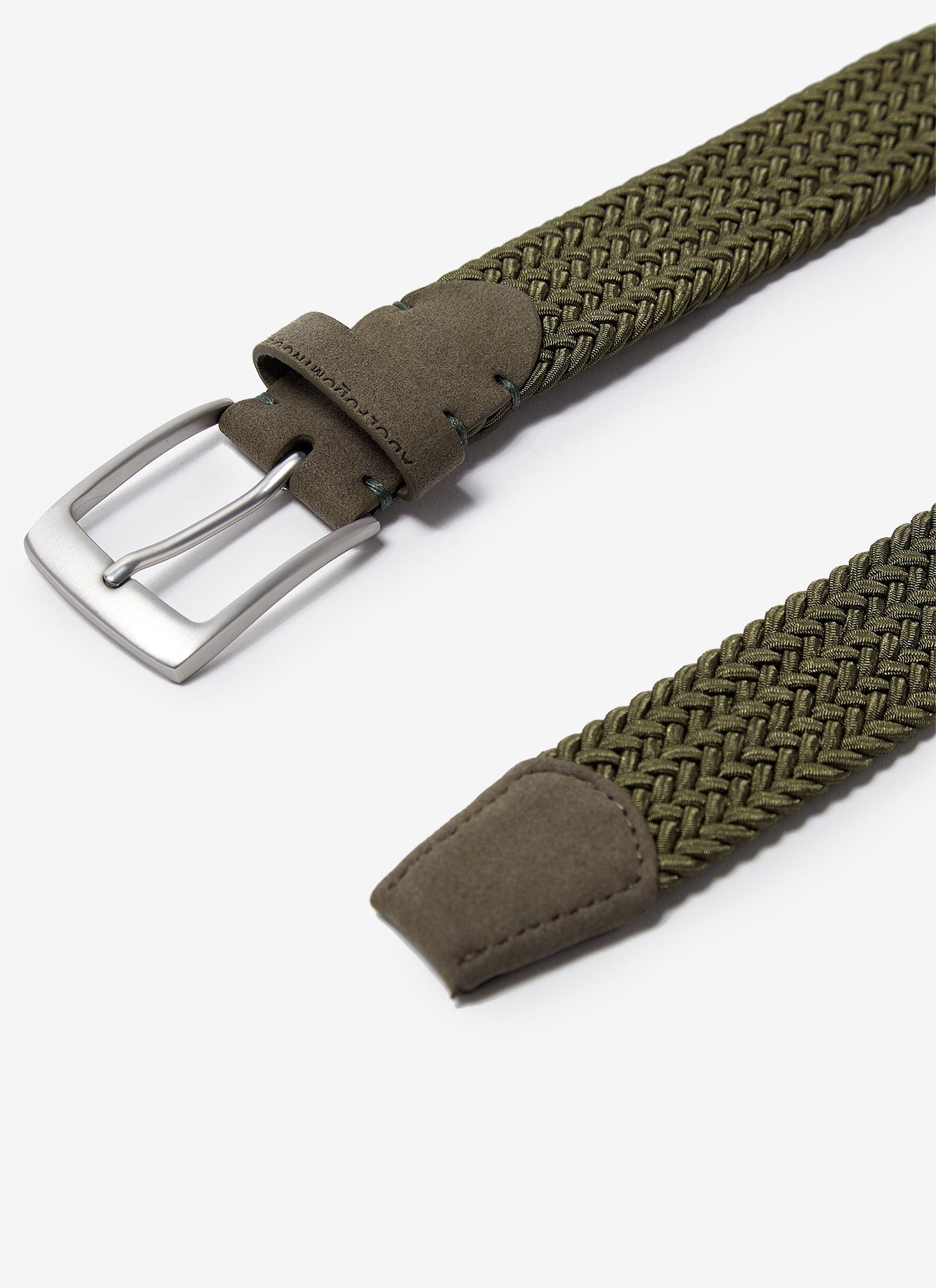 Ike Green Elastic Braided Belt