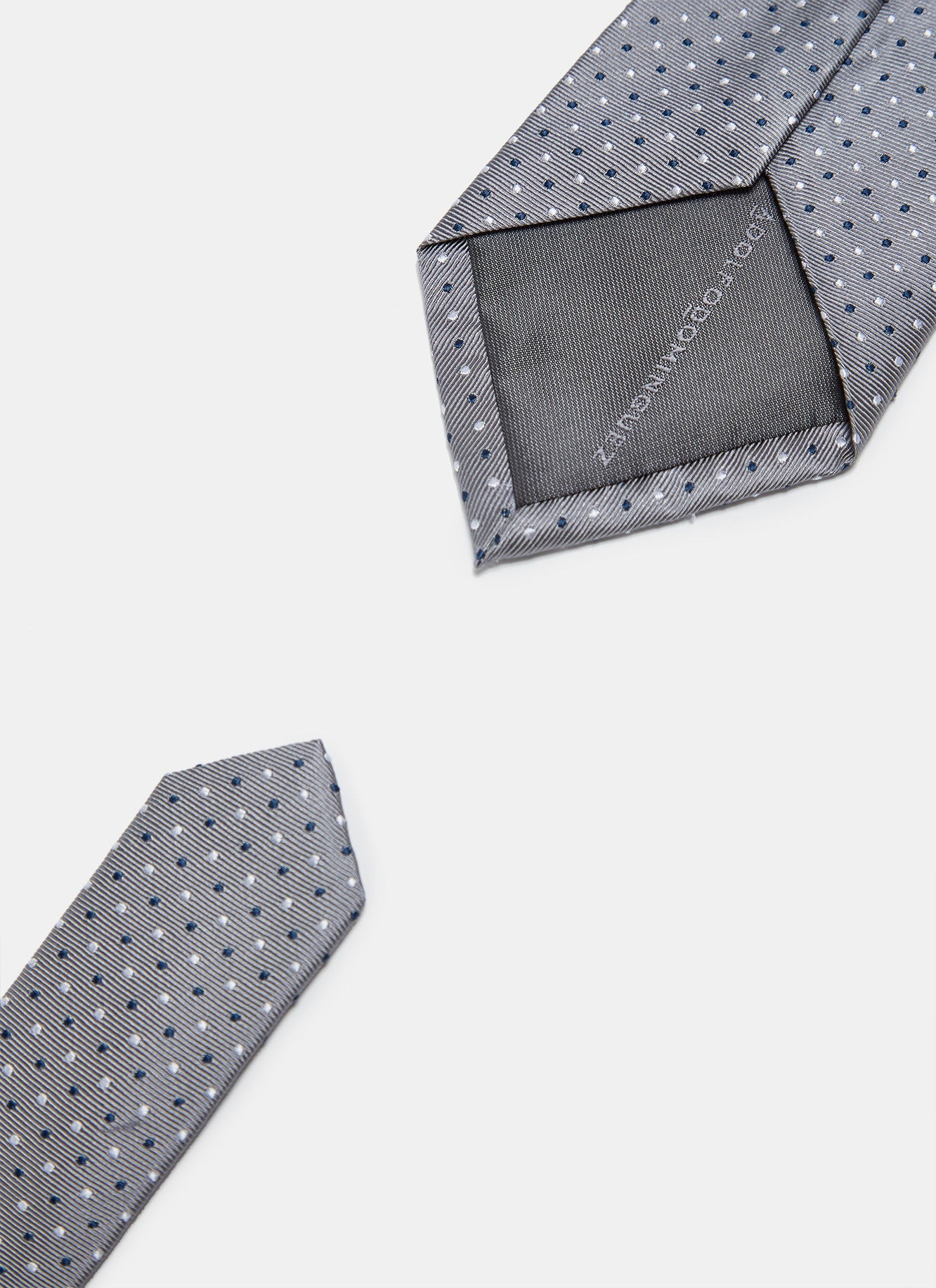 Silk Tie With Pindot Print