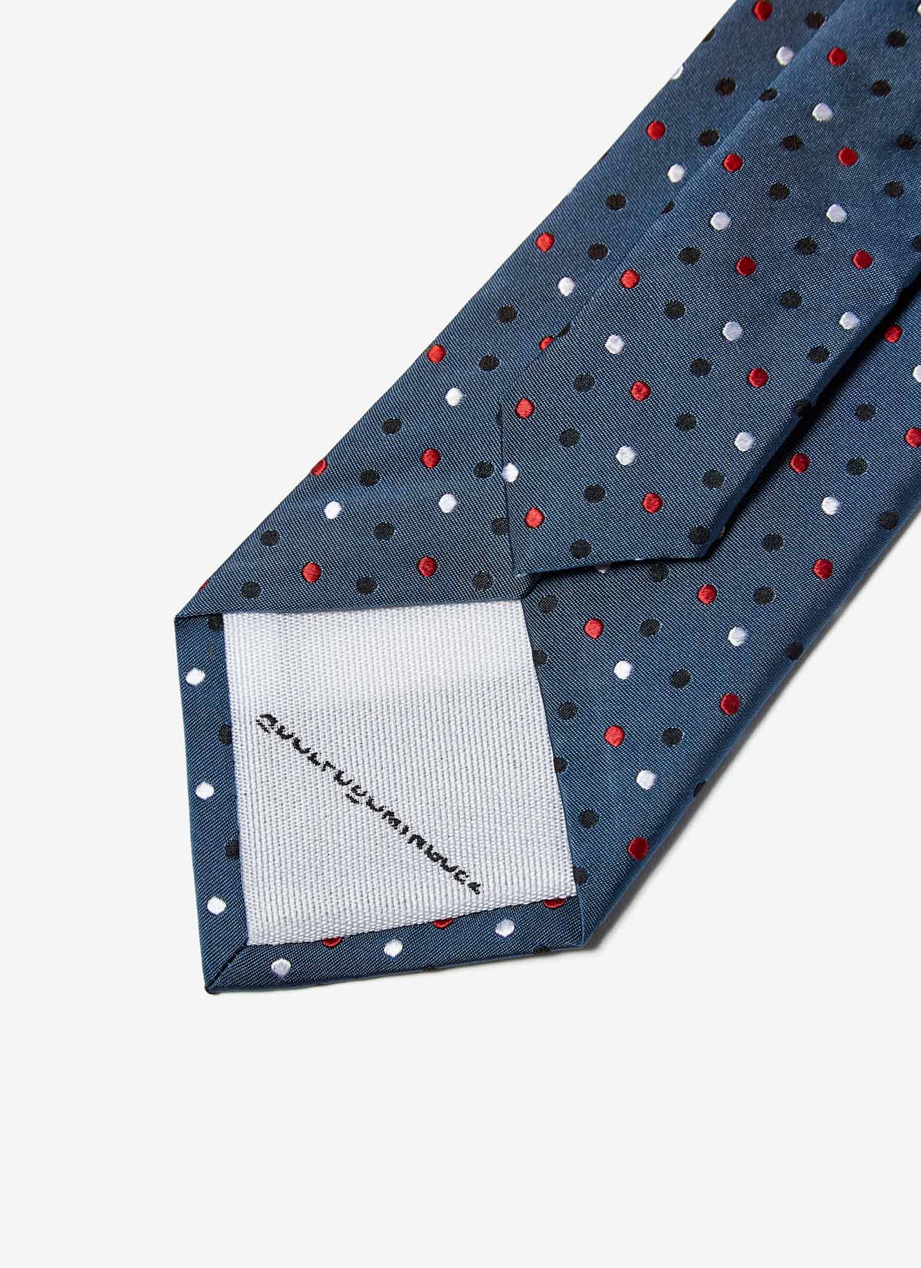 Blue Polka Dot Jacquard Ti