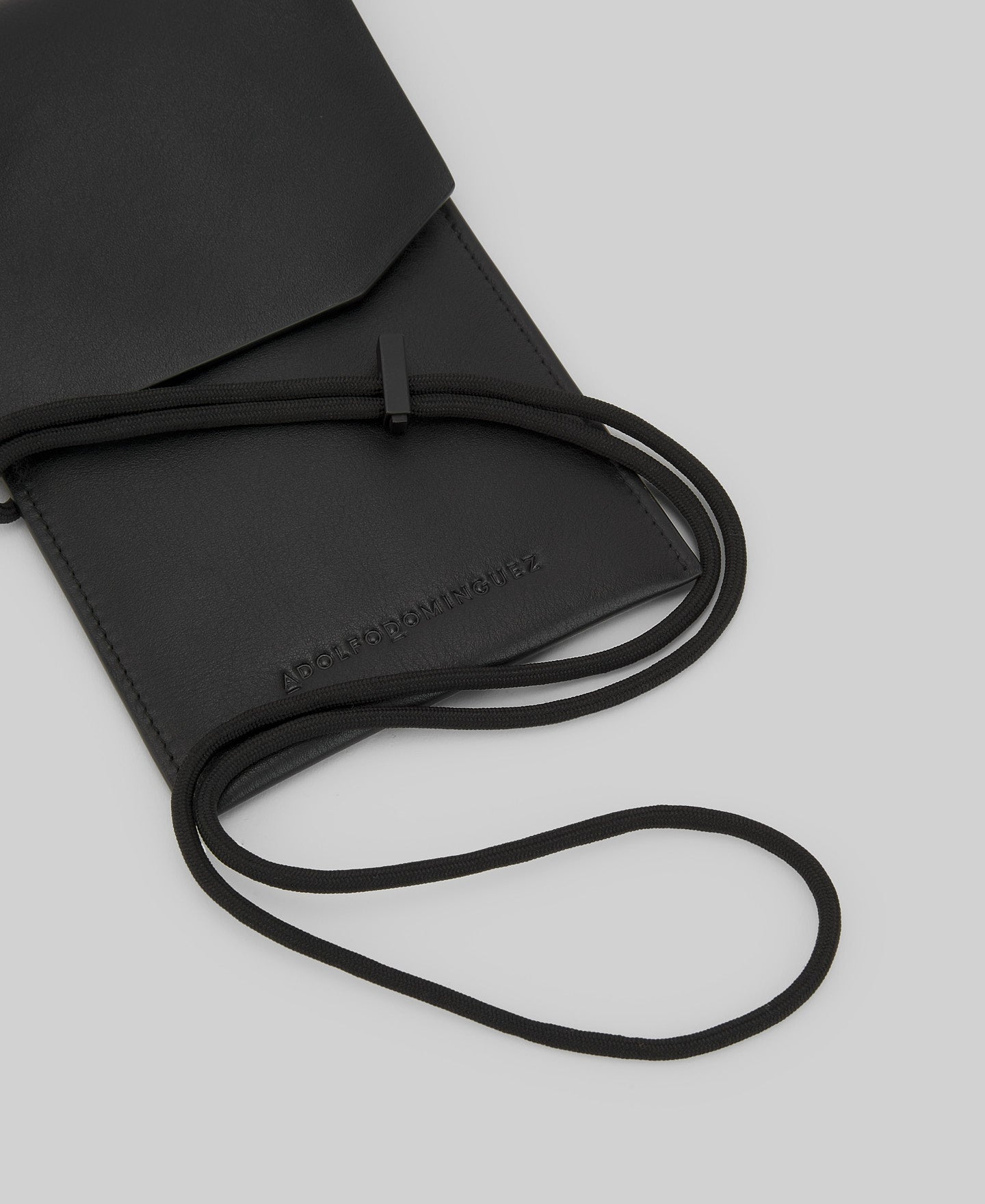Leather mobile phone holder man in black