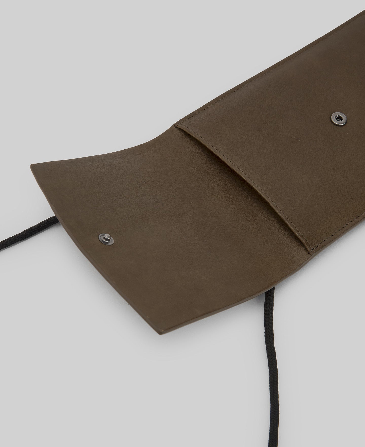 Leather mobile phone holder man in dark green