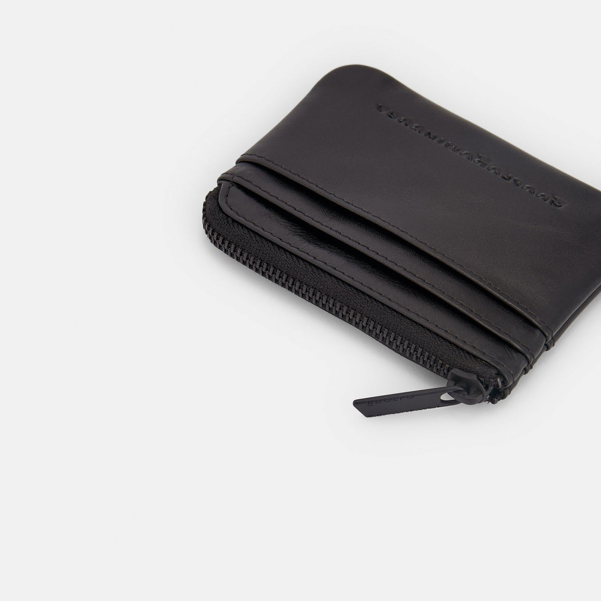 Black Leather Zipped Wallet