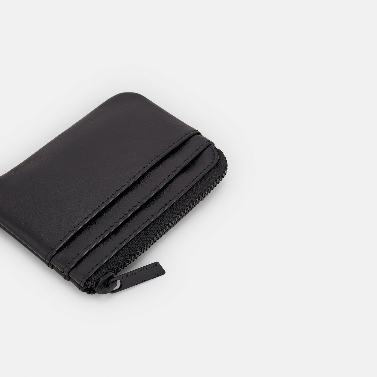 Black Leather Zipped Wallet
