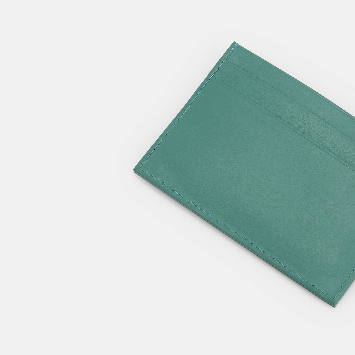 Topazblue Leather Logo Card Holder