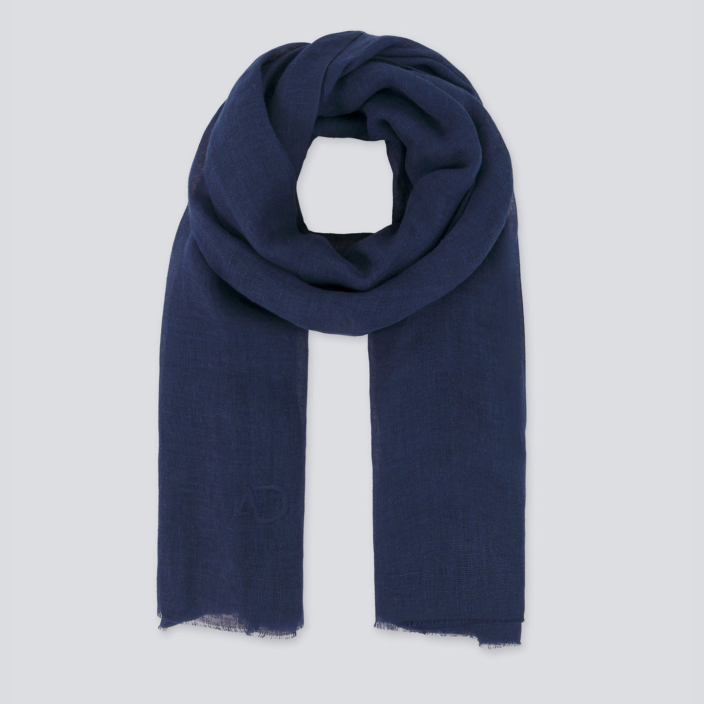 Navy Blue European Linen Scarf