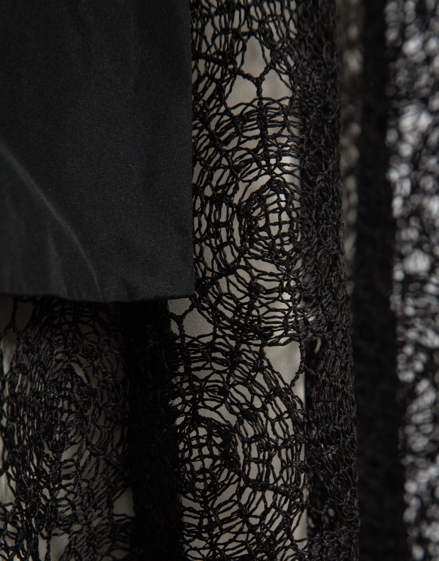 Black guipure long sleeve midi dress