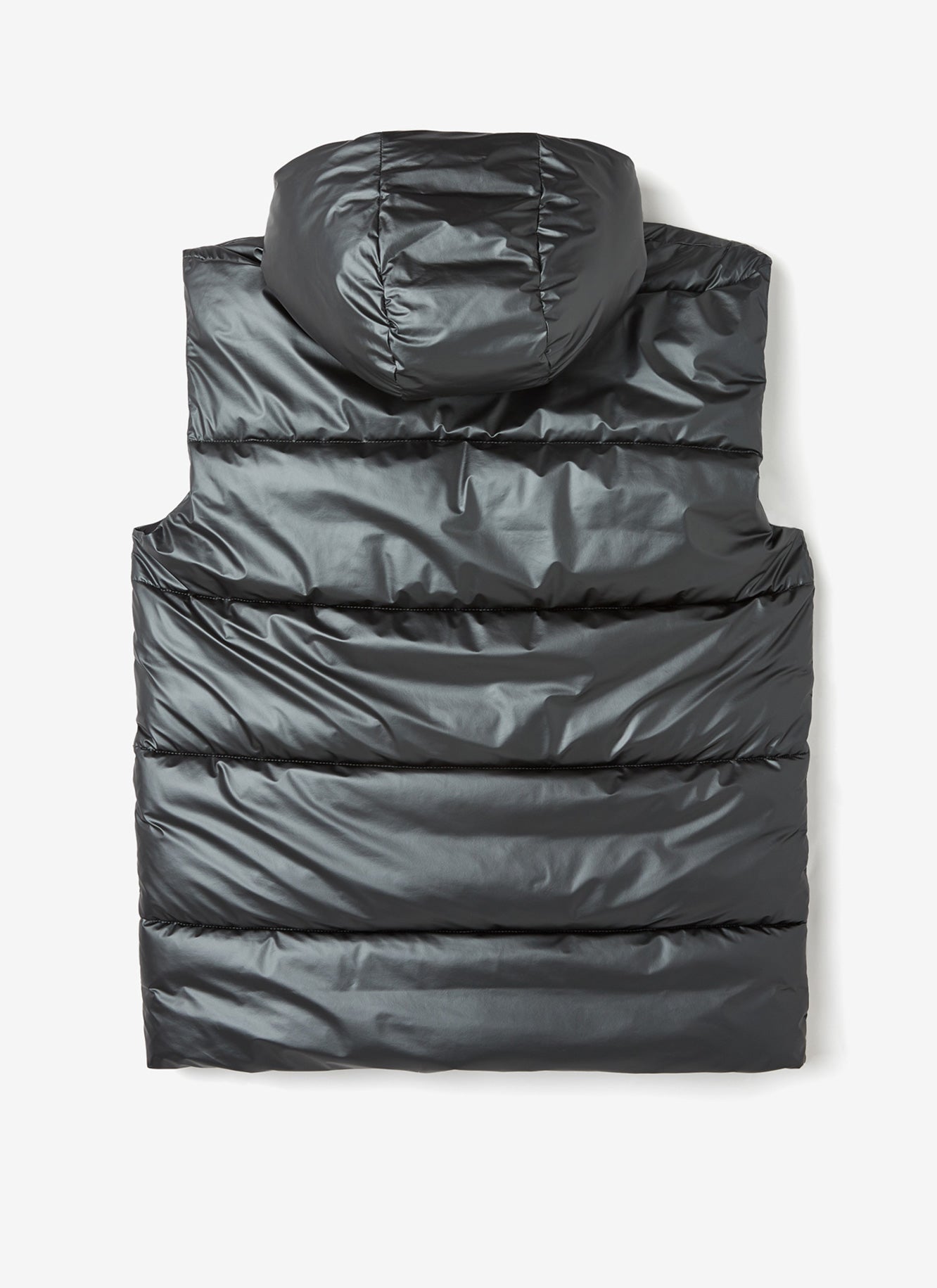 Grey Padded Waistcoat With Hood