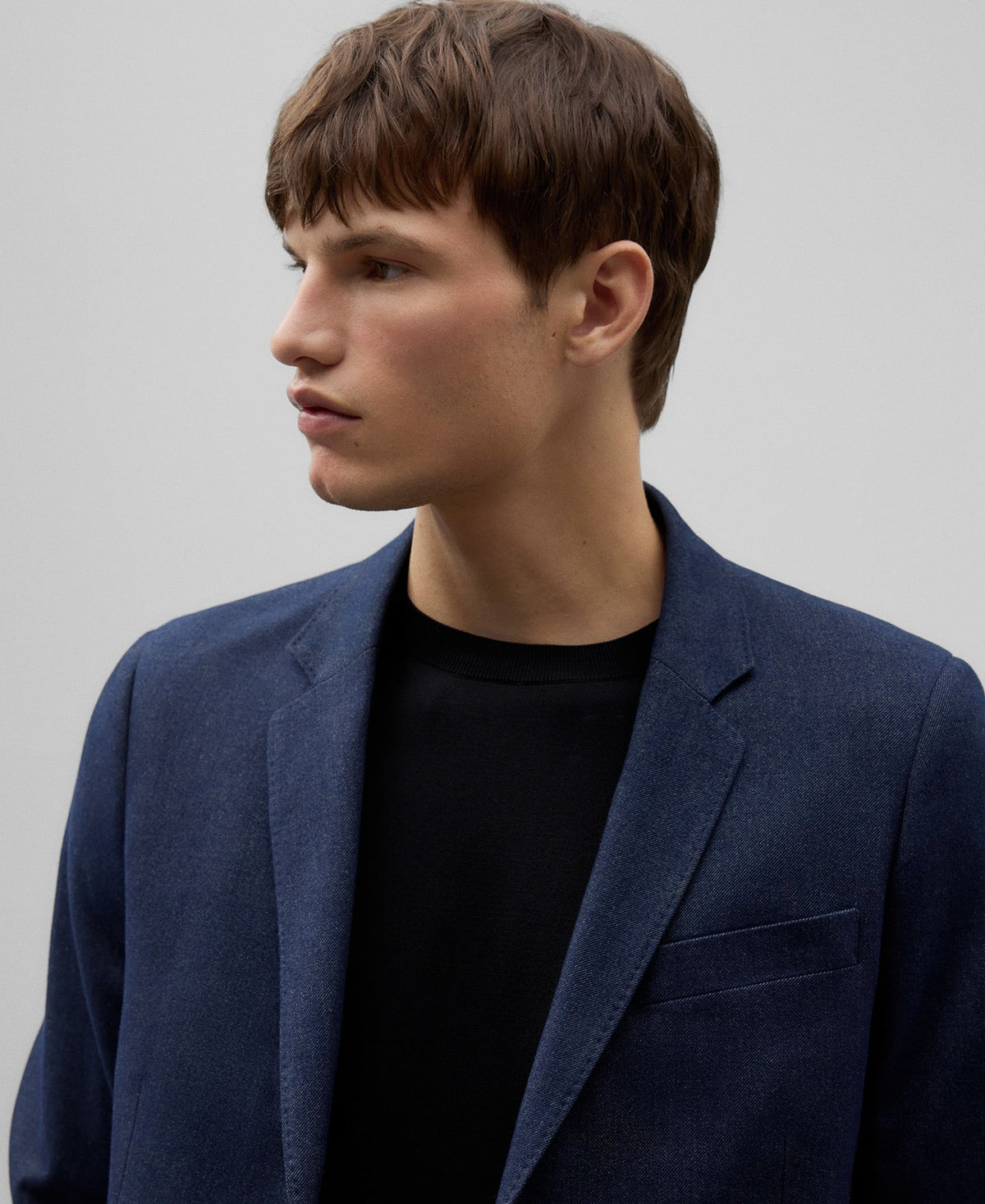 Navy blue cotton blazer man in navy blue