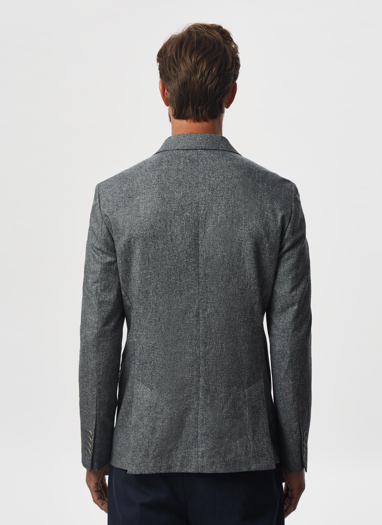 White And Black Linen And Cotton Blazer Jacket