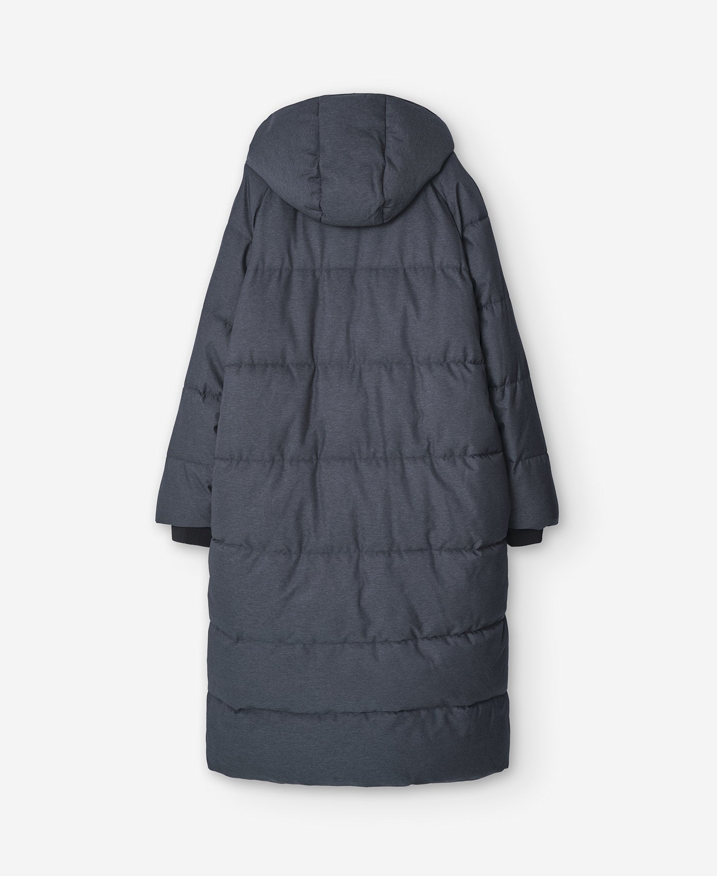 Melange Grey Long Padded Jacket For Men