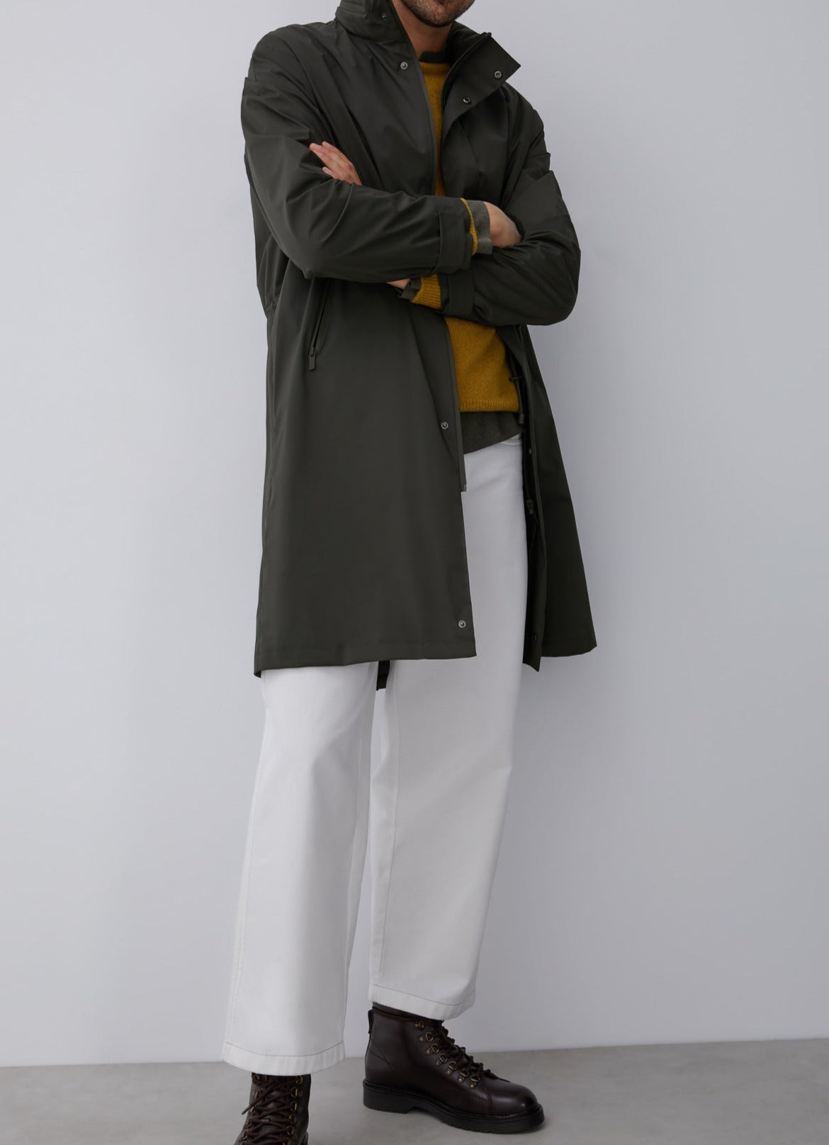 Green Parka With Hidden Hood