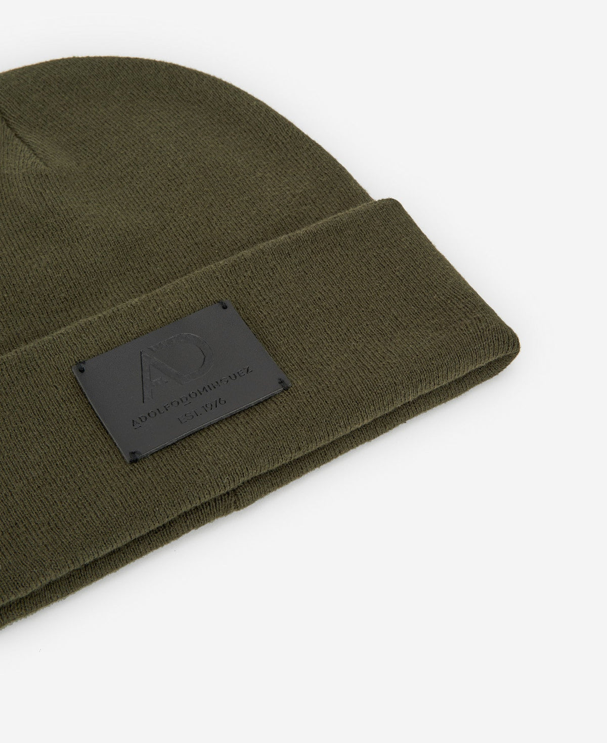 Dark Green Cotton Logotyped Beanie