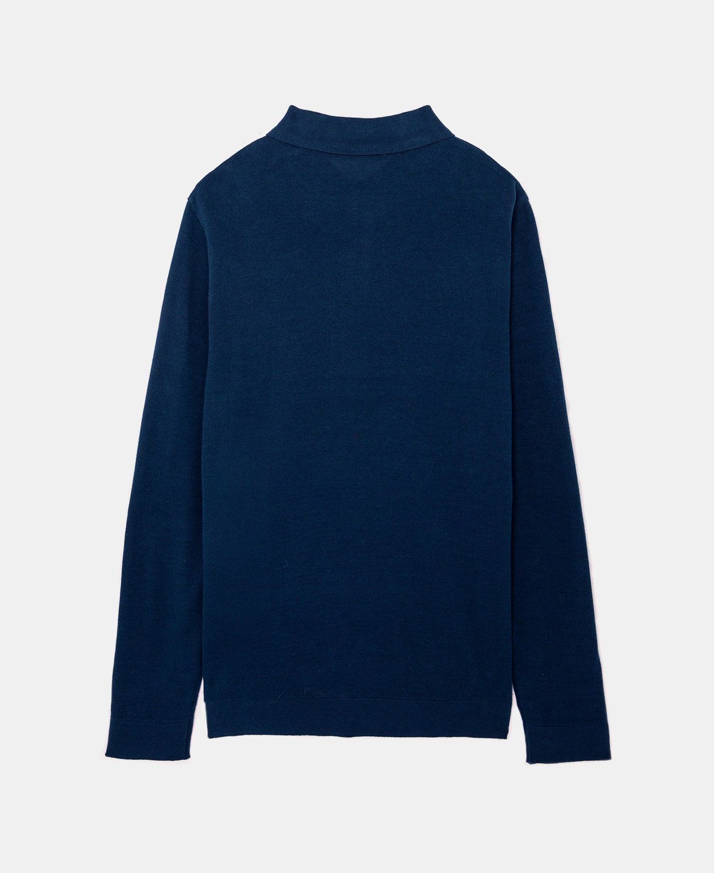 Blue Long Sleeve Cotton Polo Shirt