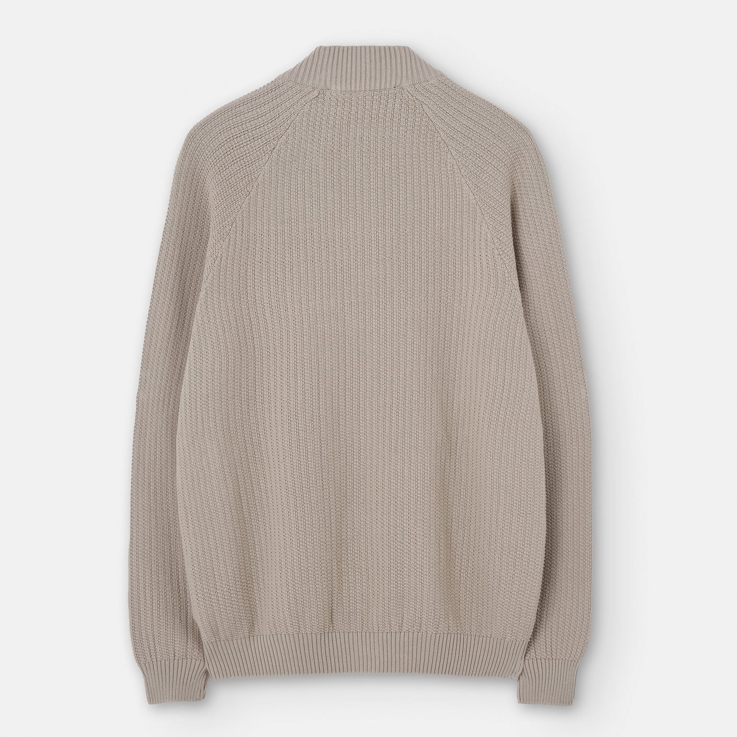 Sand Crew Neck Jacket With Central Zip