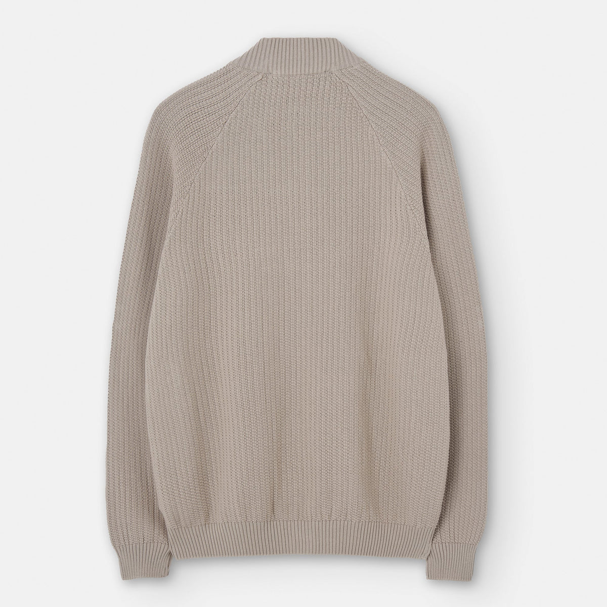 Sand Crew Neck Jacket With Central Zip