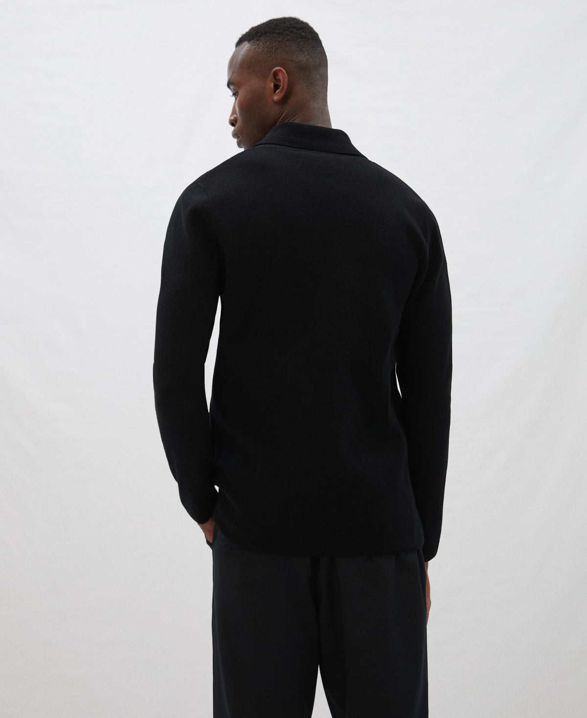 Black Cotton Knit Blazer