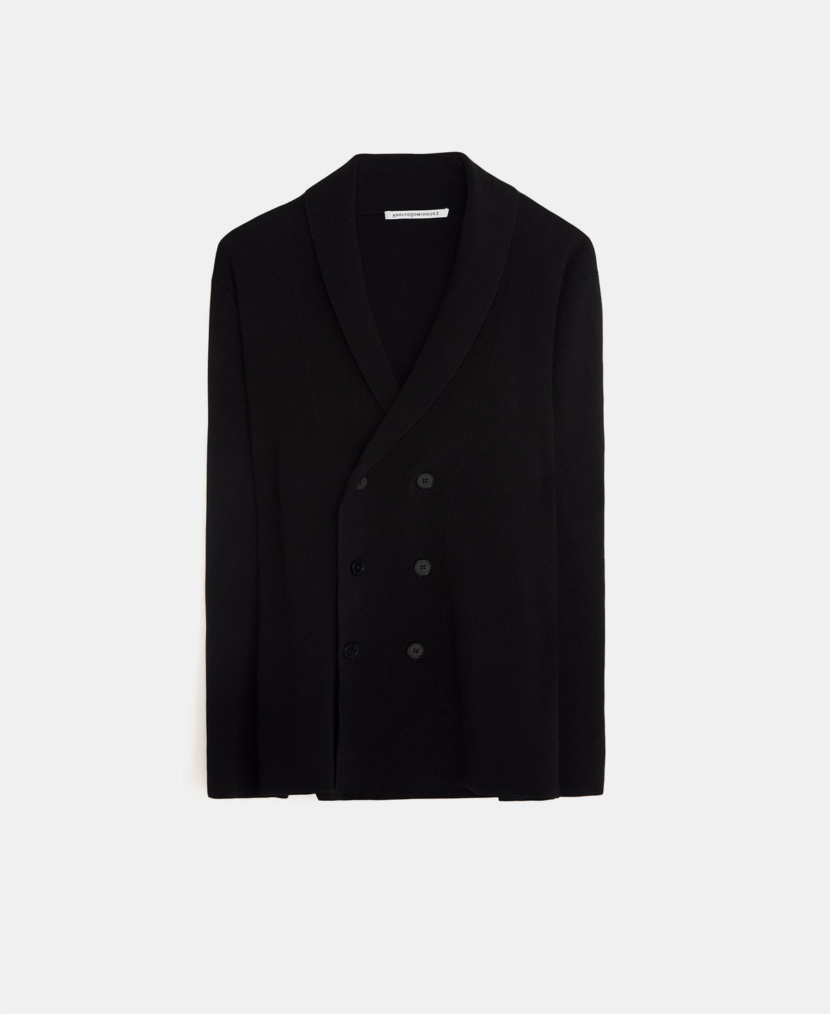 Black Cotton Knit Blazer