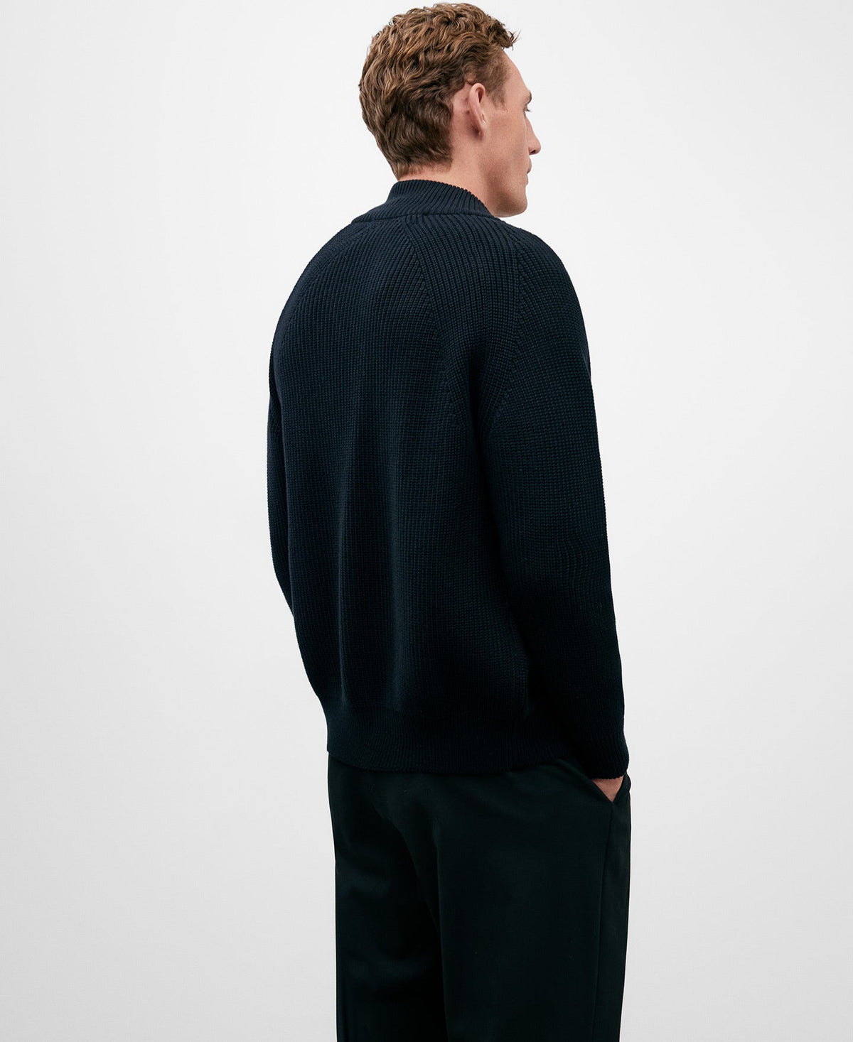 Black Cotton Cardigan For Men