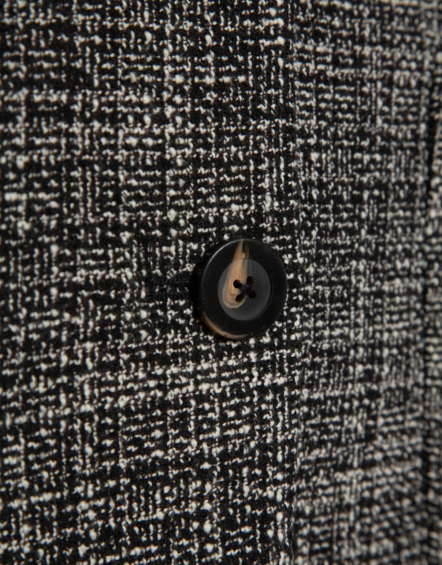 Short Jacket With Lapels, Black And Ecru Pattern
