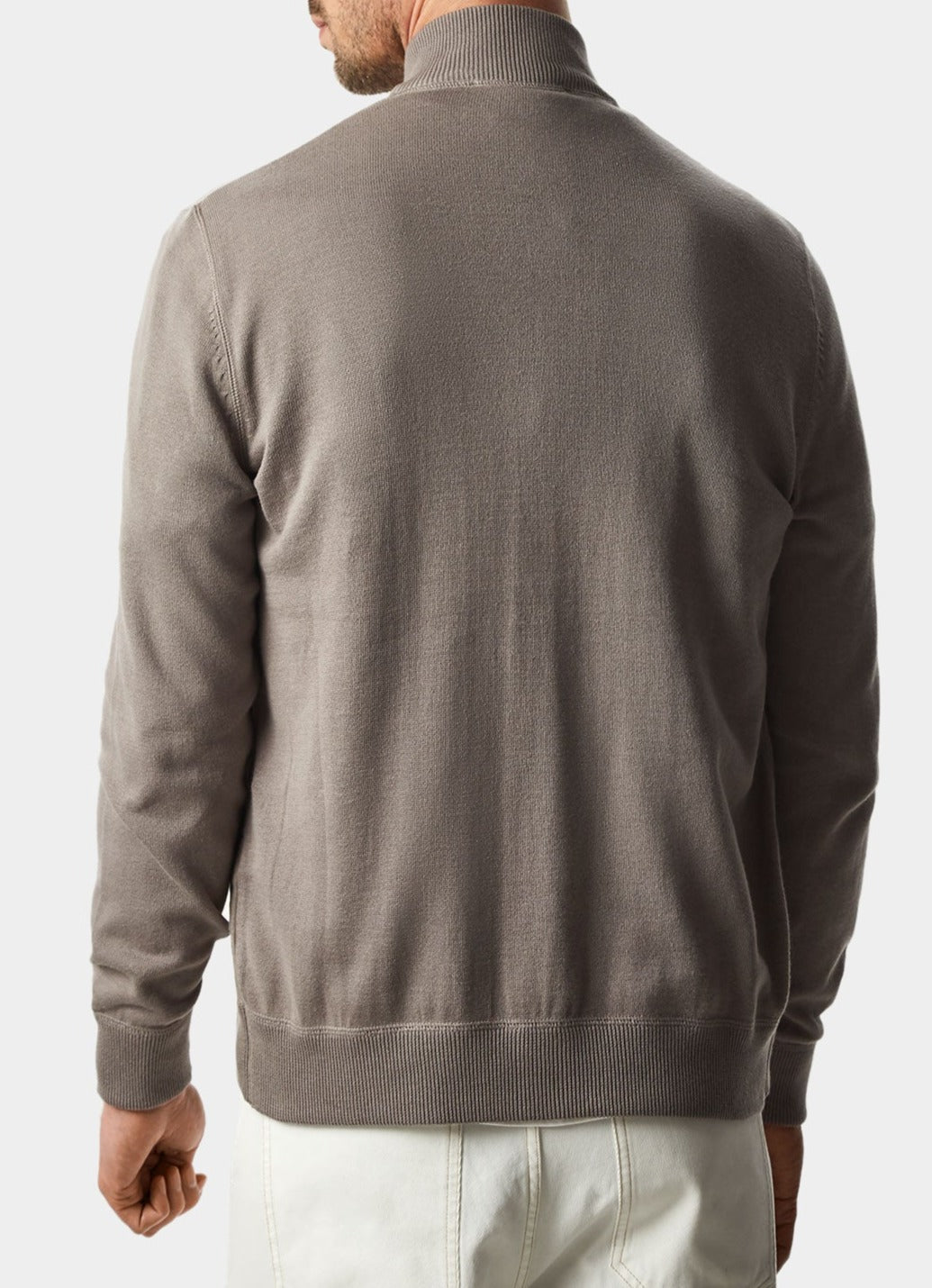 Stone Cardigan With Linen Front
