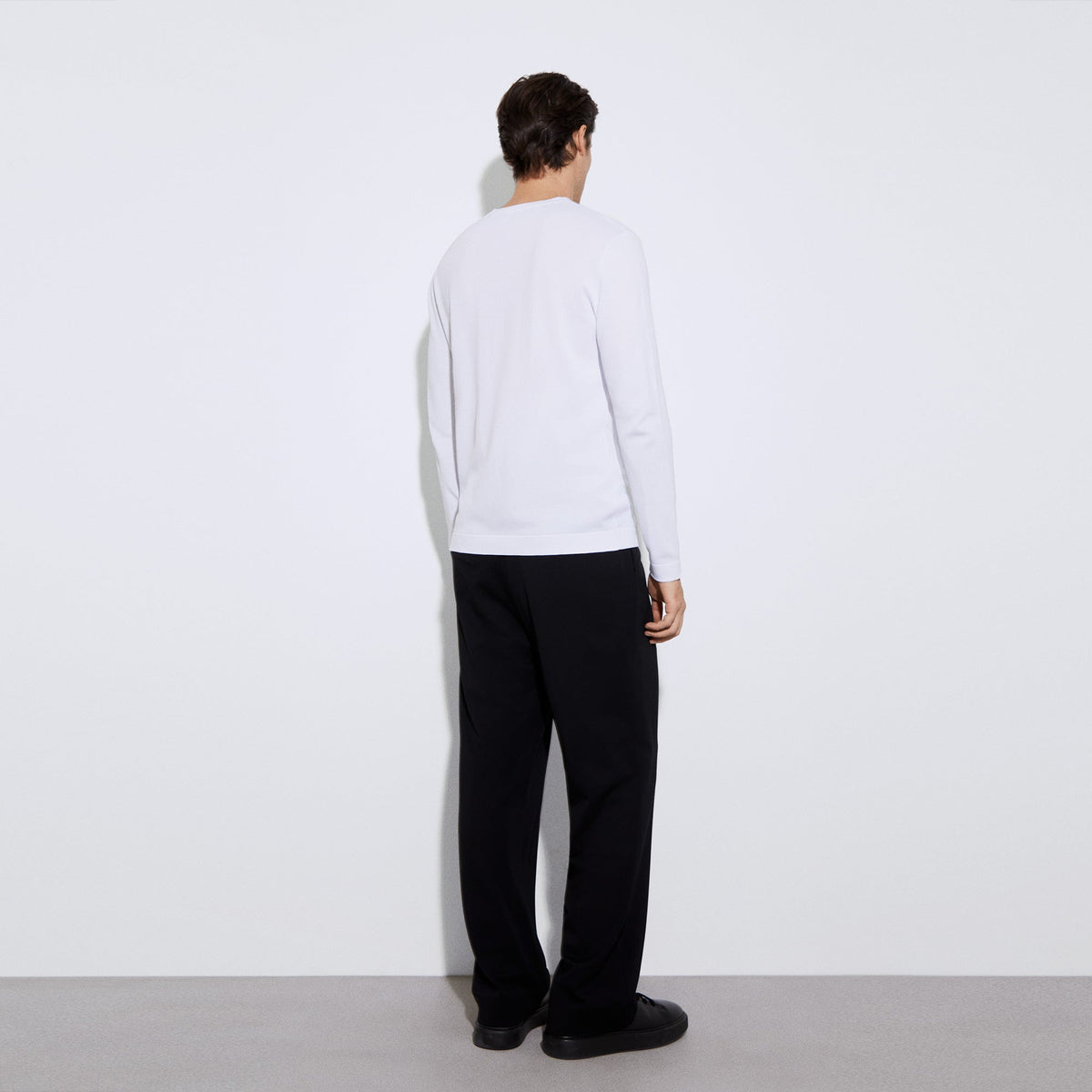 White Viscose & Recycled Nylon Knitted Sweater