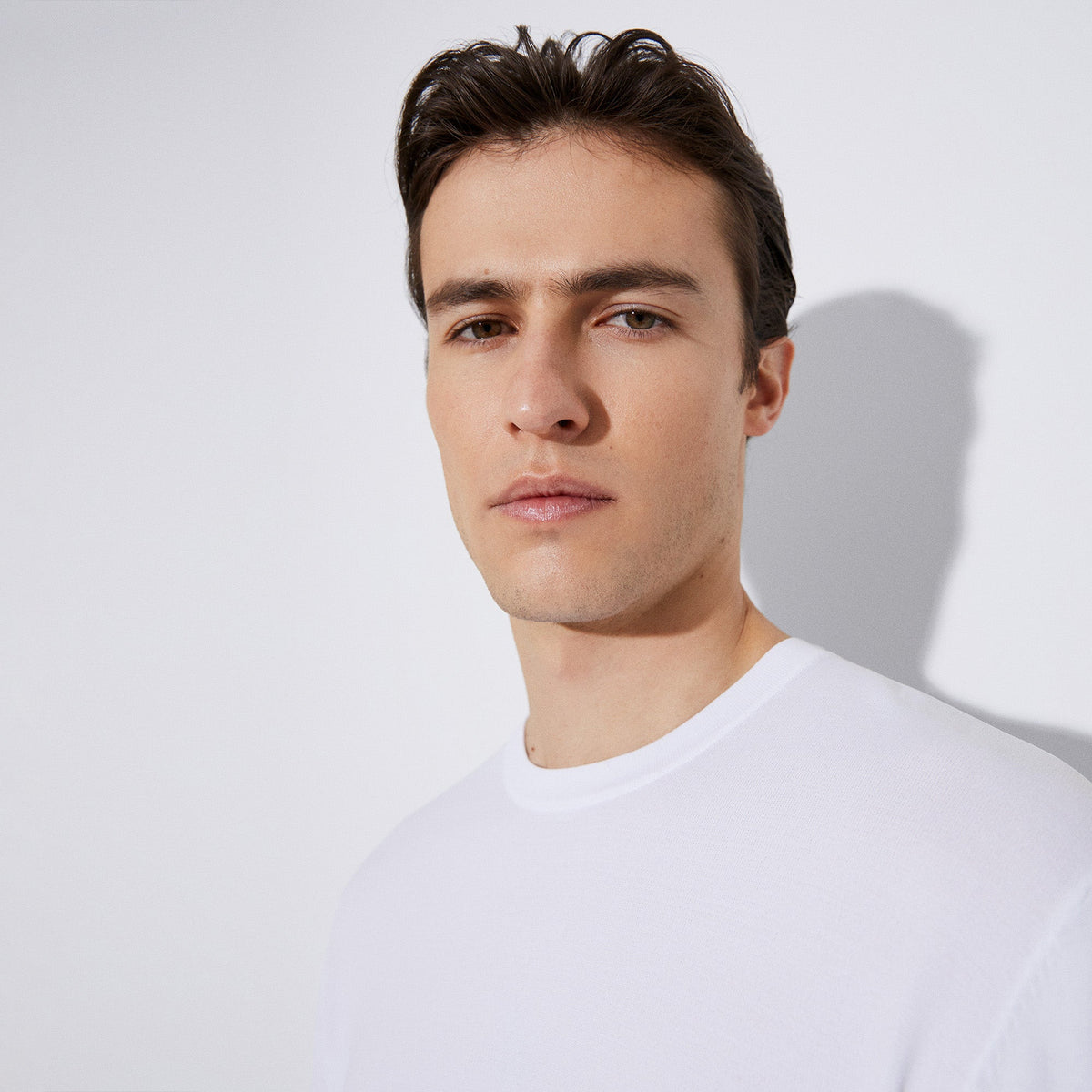 White Viscose & Recycled Nylon Knitted Sweater