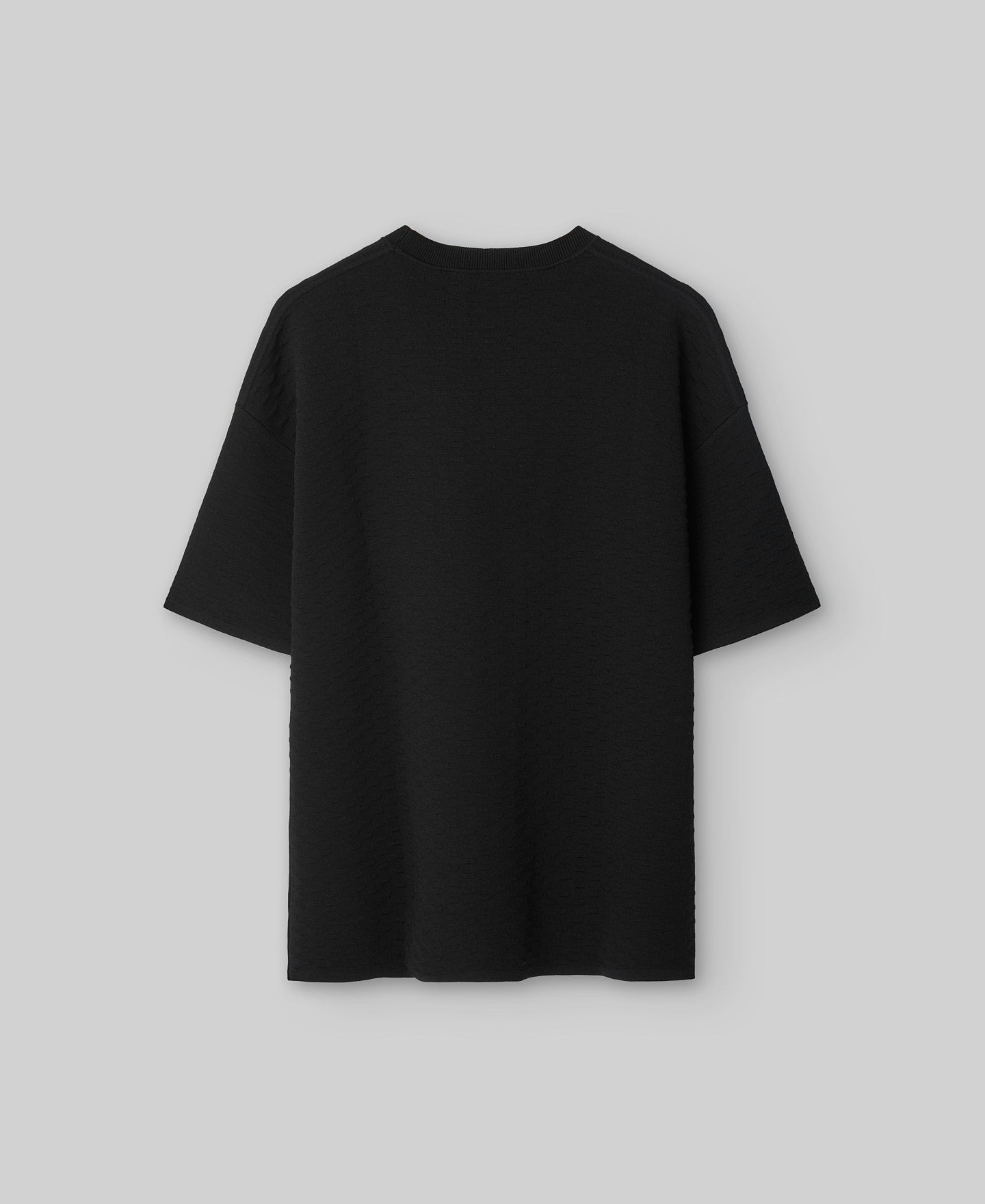 Structure knit sweater man in black