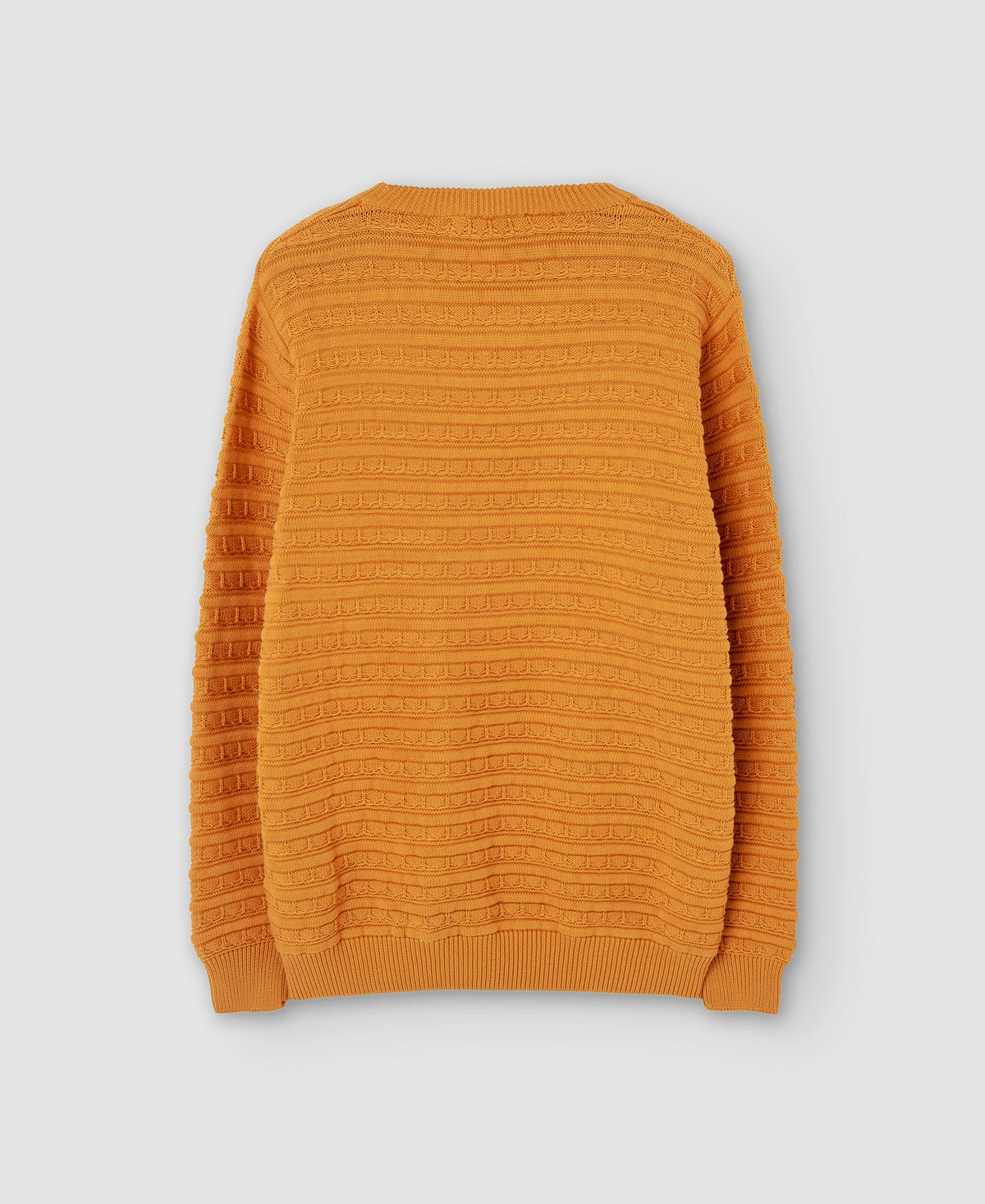Light Orange Cotton Crew Neck Sweater