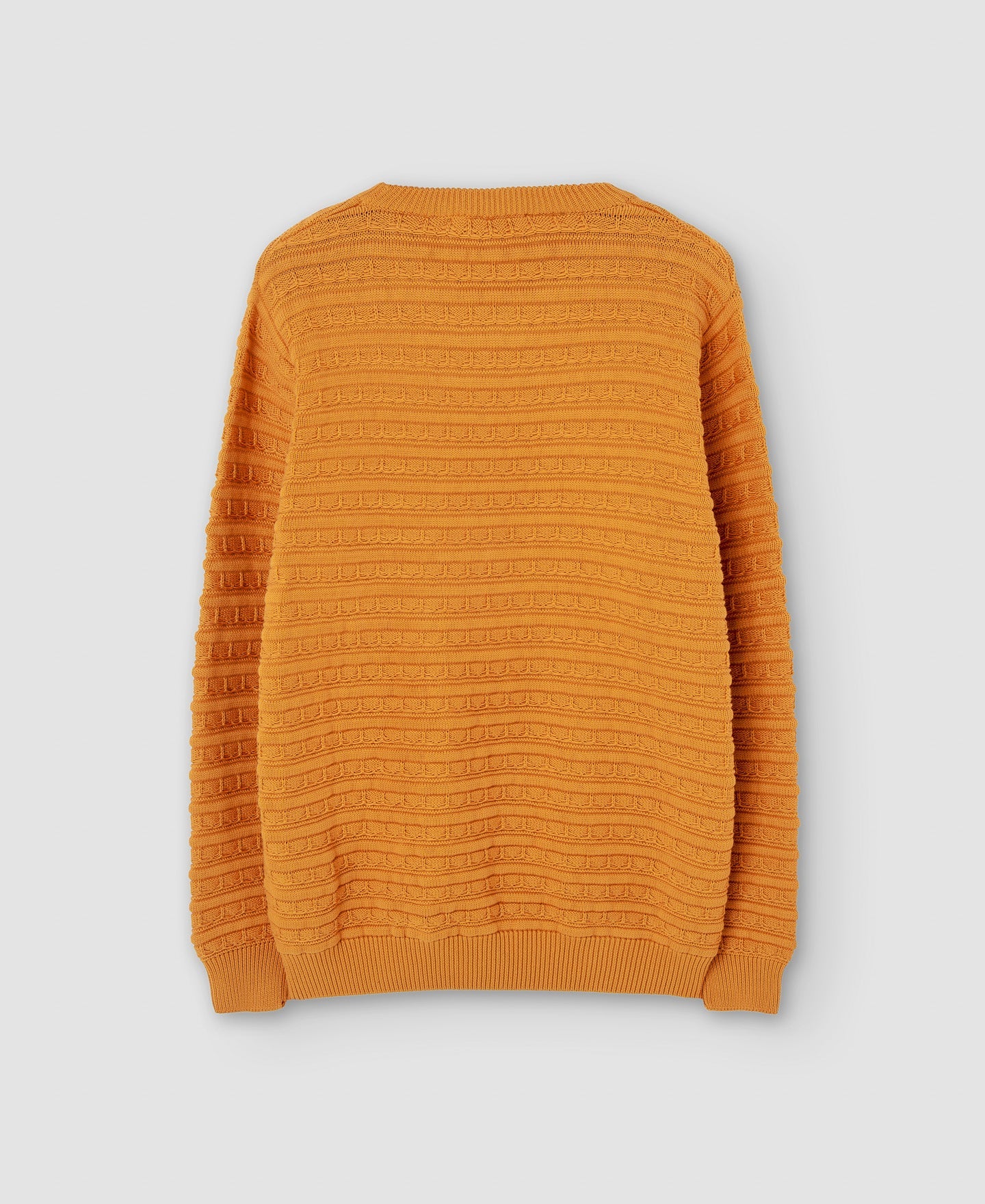 Light Orange Cotton Crew Neck Sweater