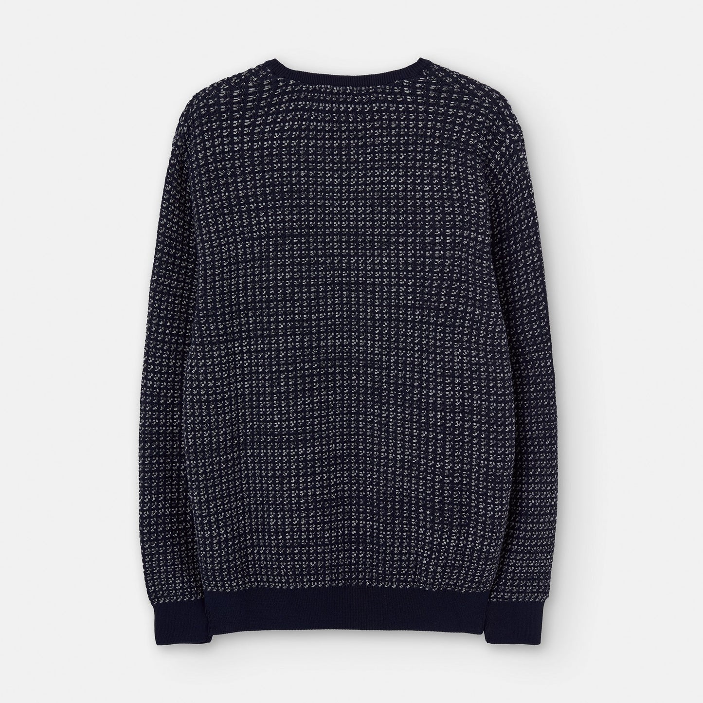 Navy Blue/White Cotton Blend Knit Sweater