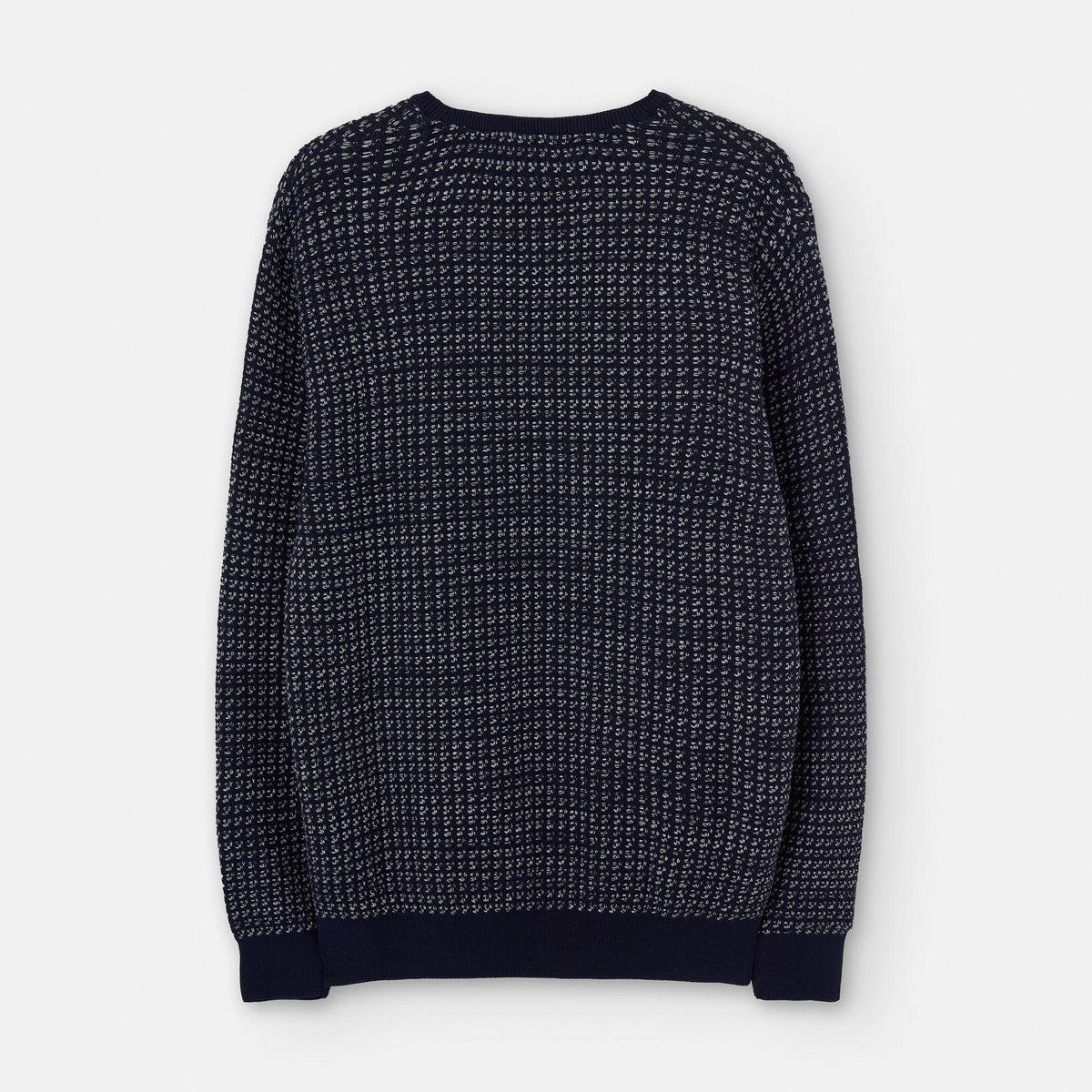 Navy Blue/White Cotton Blend Knit Sweater