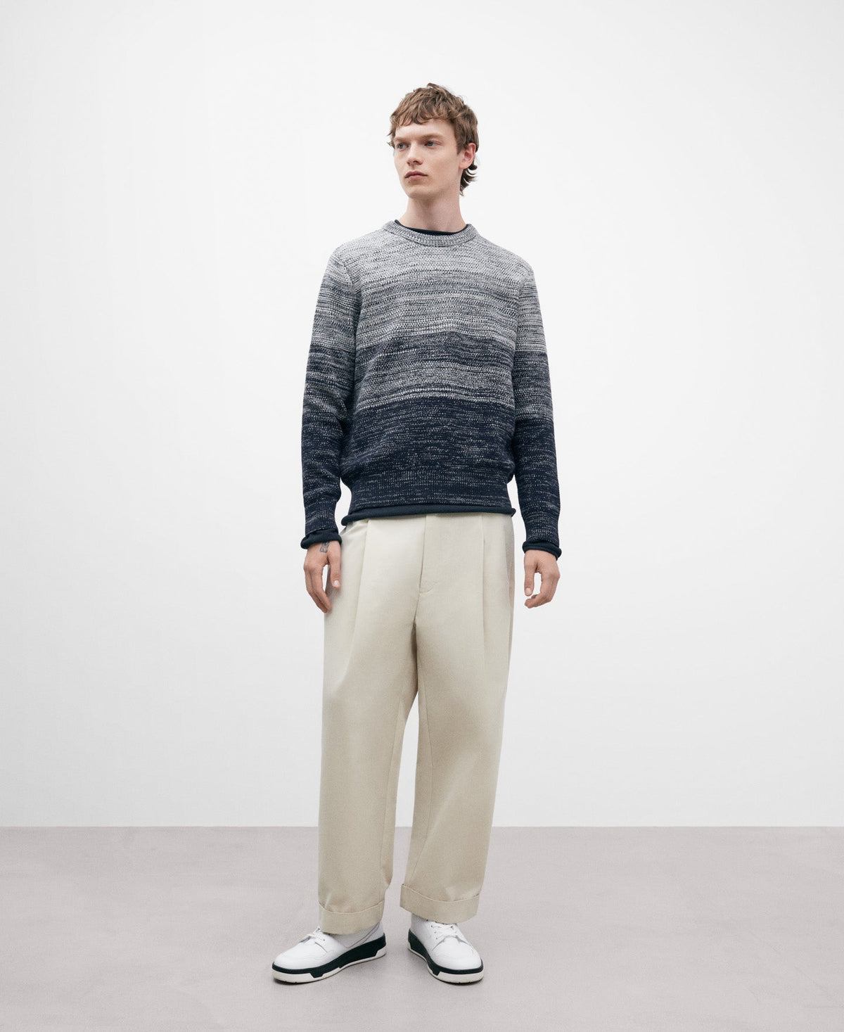 Blue Gradient Cotton Sweater