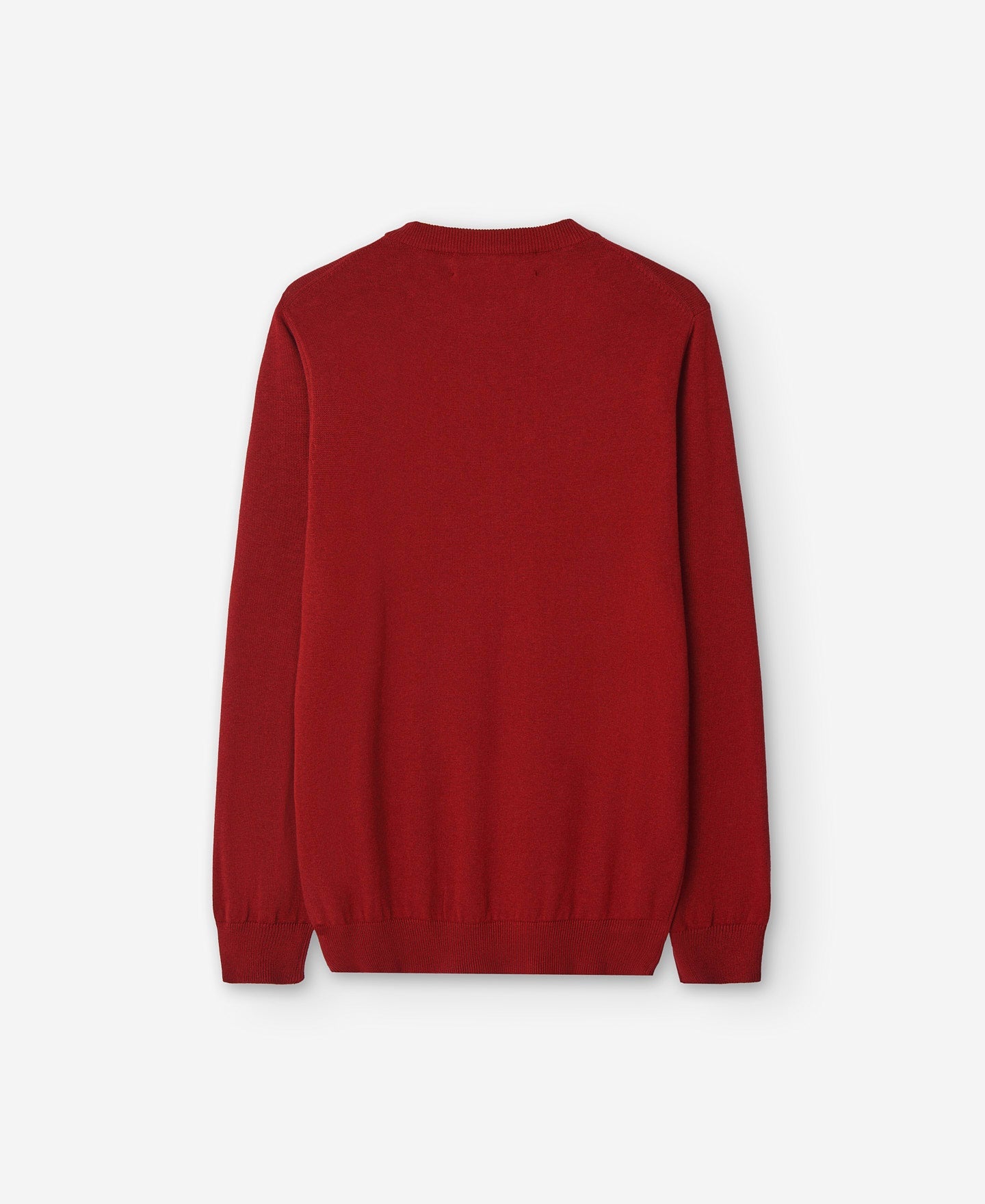 Red Crew Neck Cotton Sweater For Men