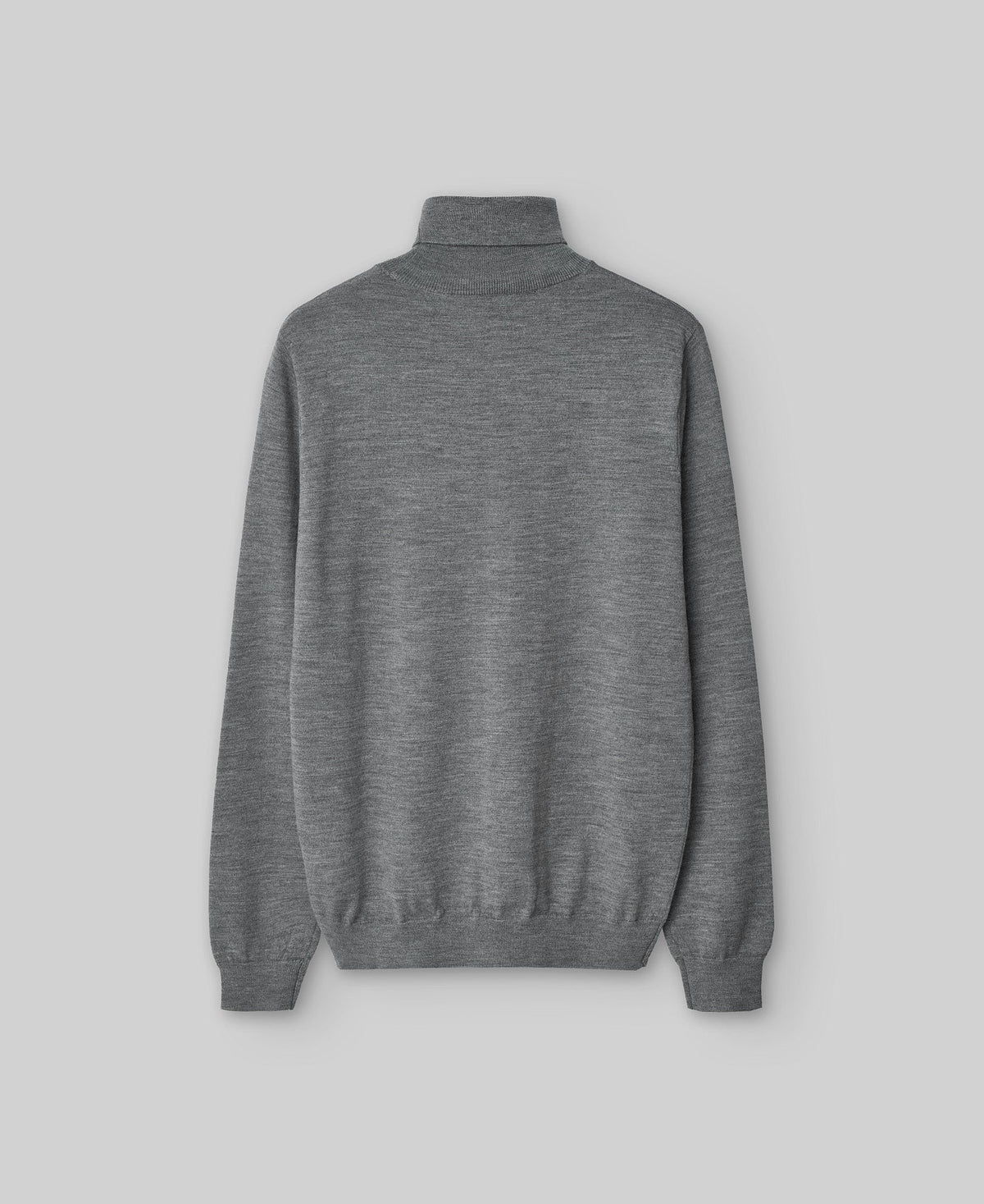 Merino wool turtleneck sweater man in grey melange
