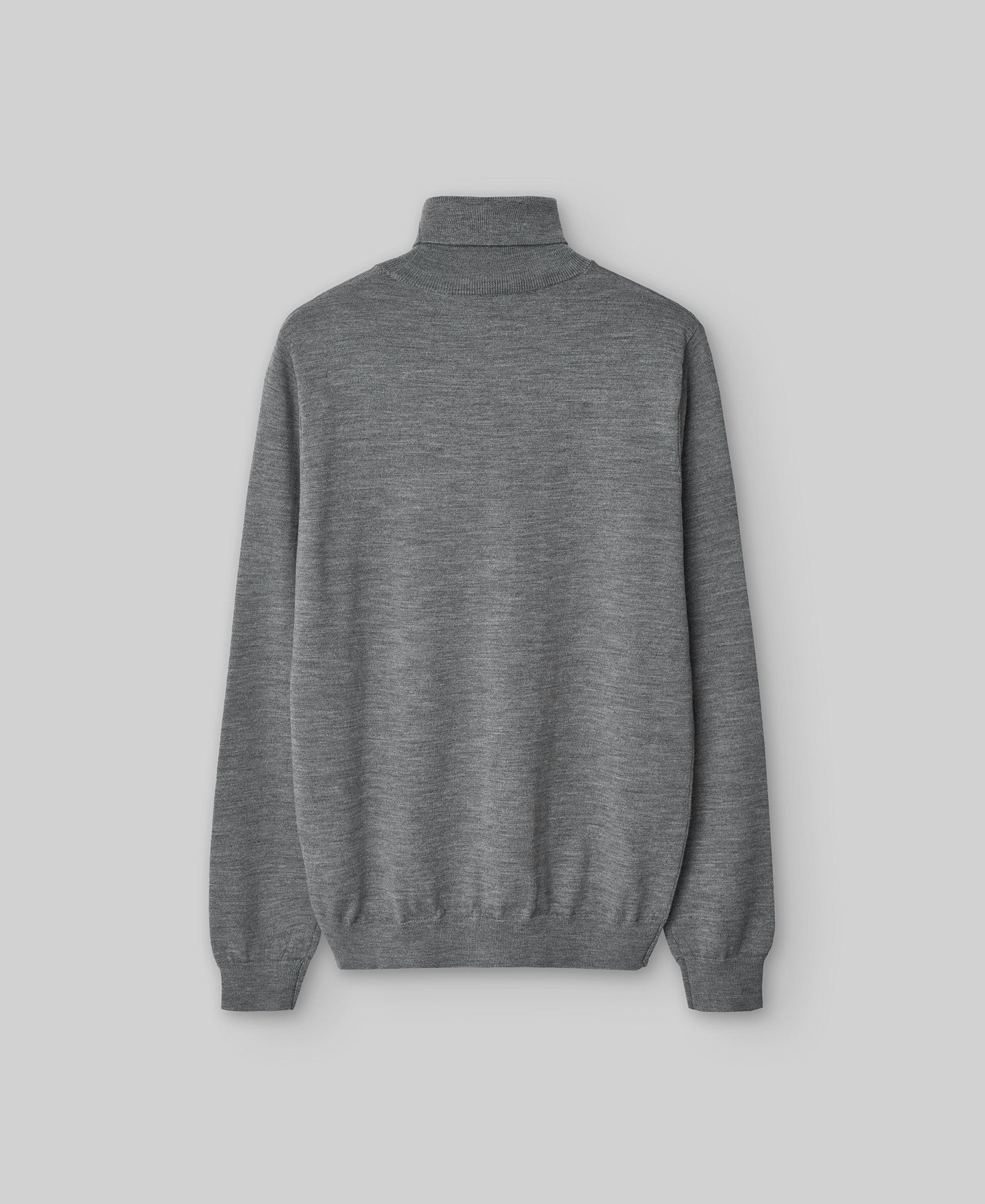 Merino wool turtleneck sweater man in grey melange