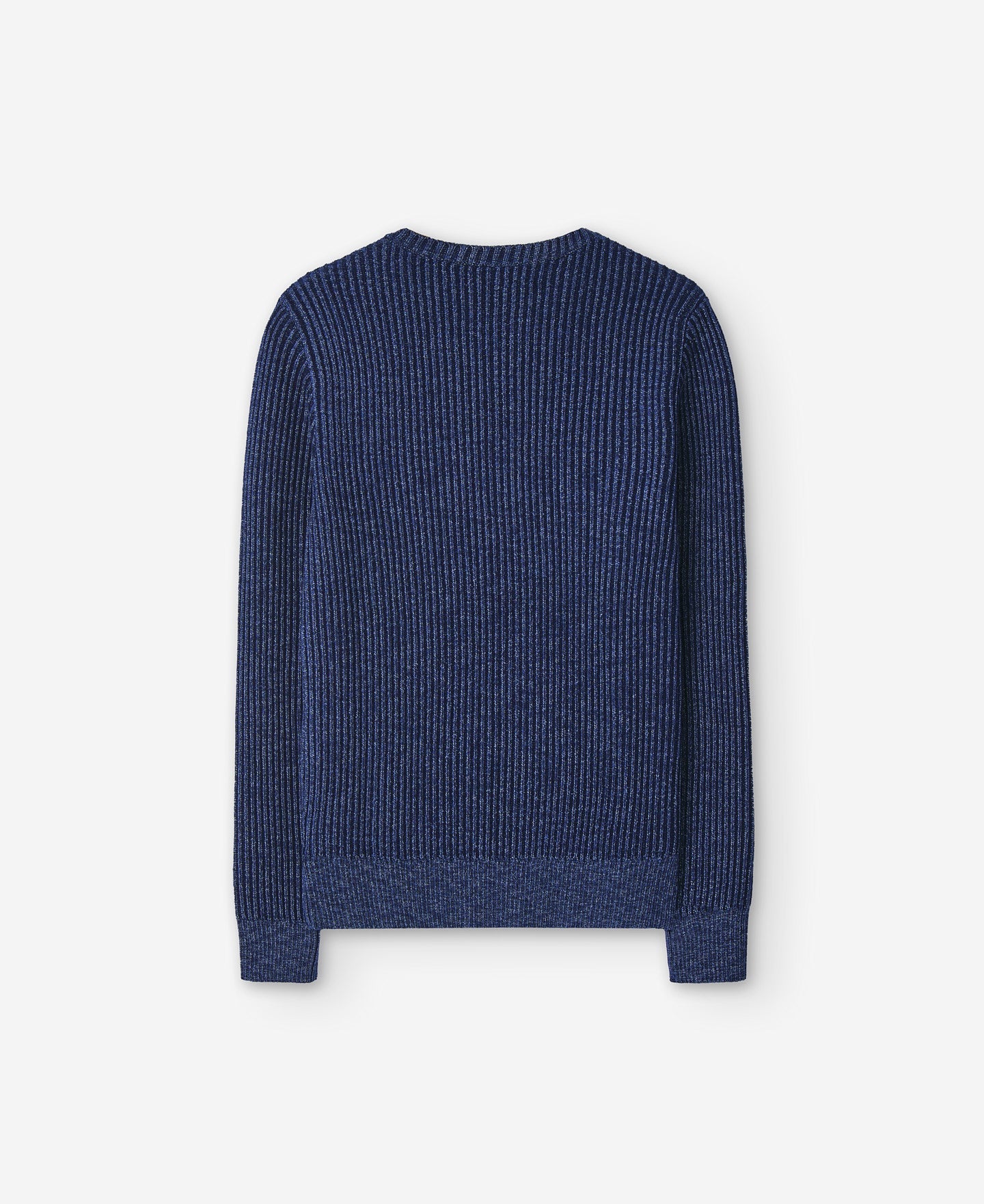 Blue Melange Knitted Sweater For Men