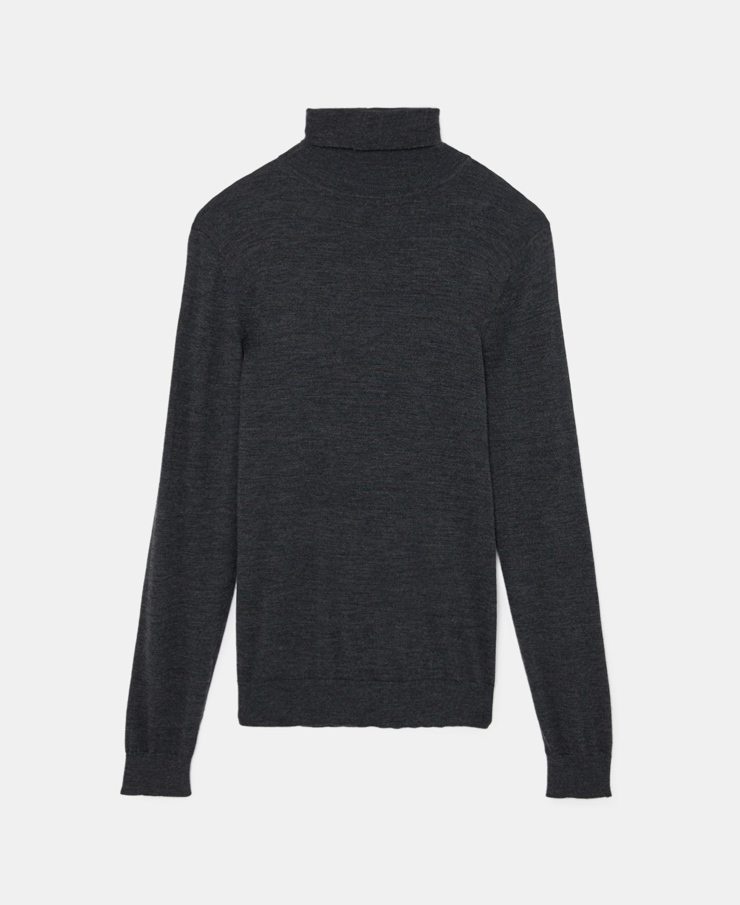 Grey Merino Wool Turtleneck Sweater