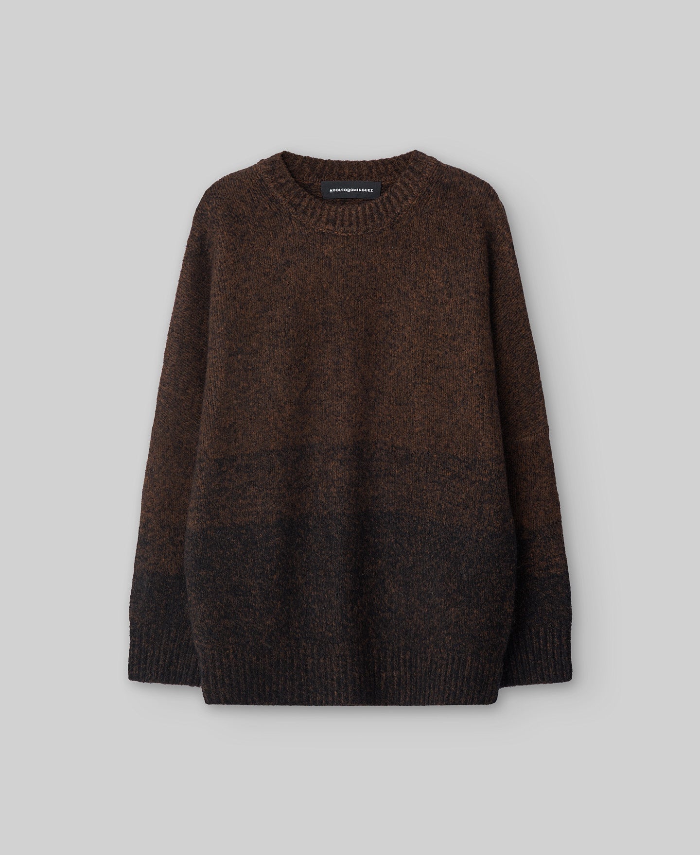 Gradient knit sweater man in brown print